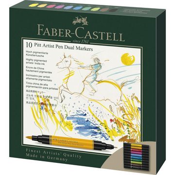 Faber-Castell Künstlerstift Faber-Castell PAP Dual Marker Tuschestift - 10er Etui
