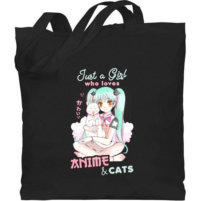 Shirtracer Umhängetasche Just a girl who loves anime & cats Anime Merch