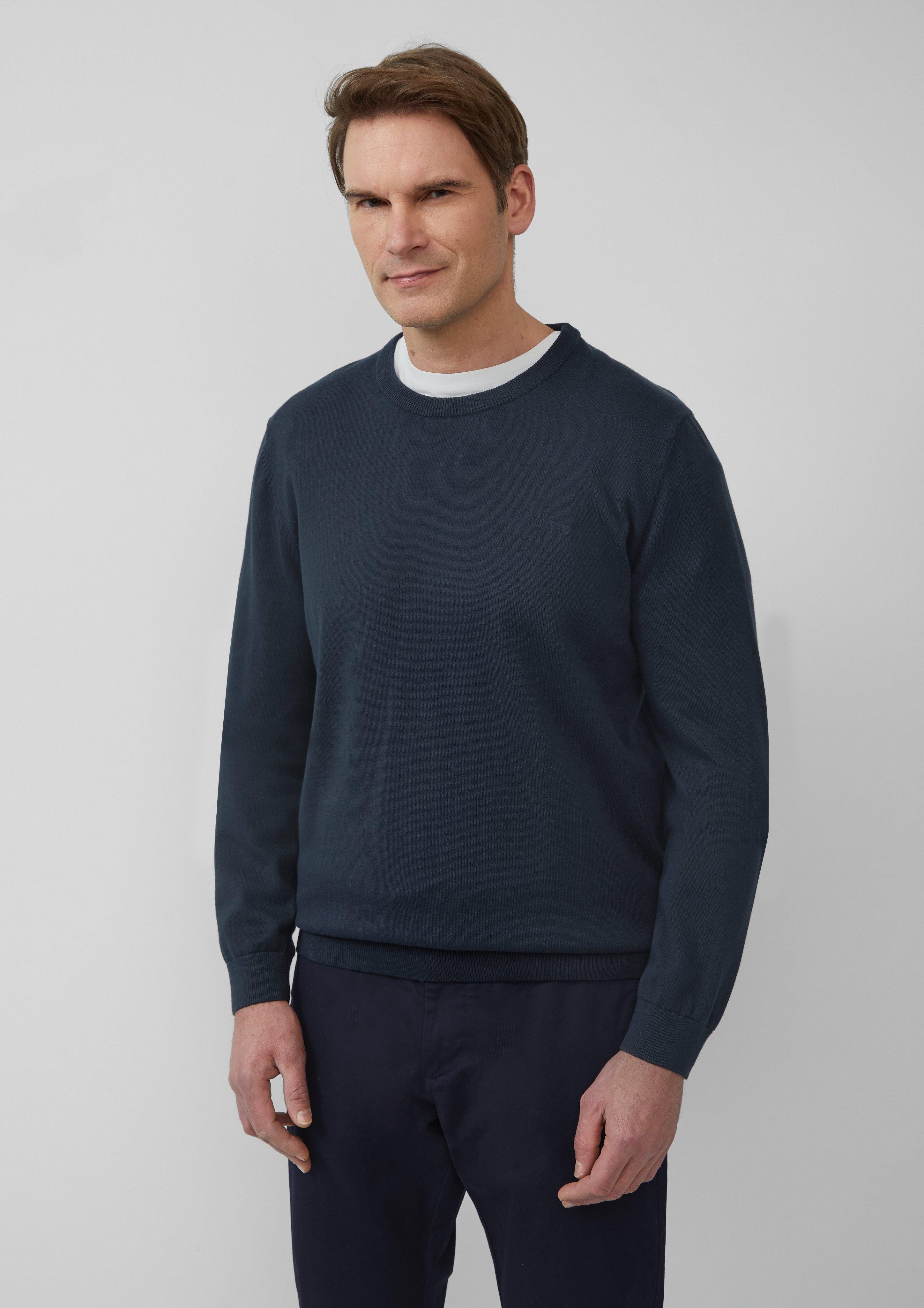 Strickpullover Strickpullover mit Logo-Stickerei