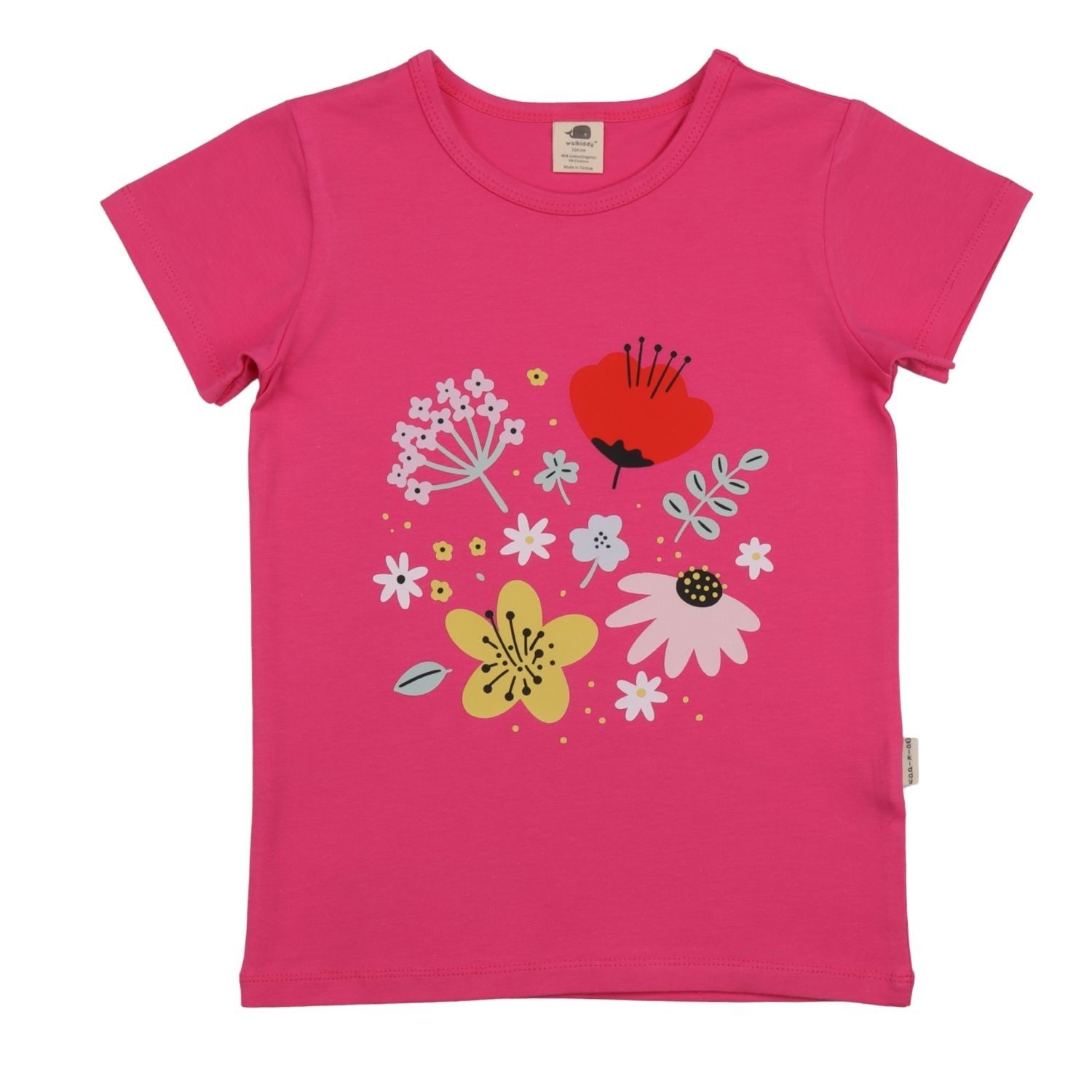 T-Shirt Walkiddy Blooming Garden Kinder Bio Baumwolle GOTS Pink