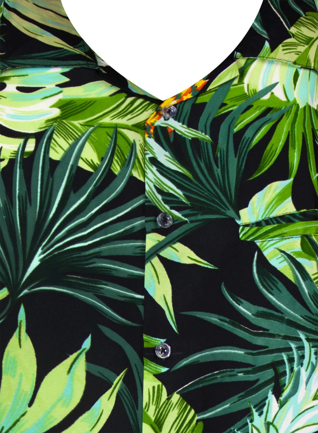 King Kameha Hawaiihemd Pineapple Leaves Funky Hawaii-Hemd Kurzarm Front-Tasche Unisex