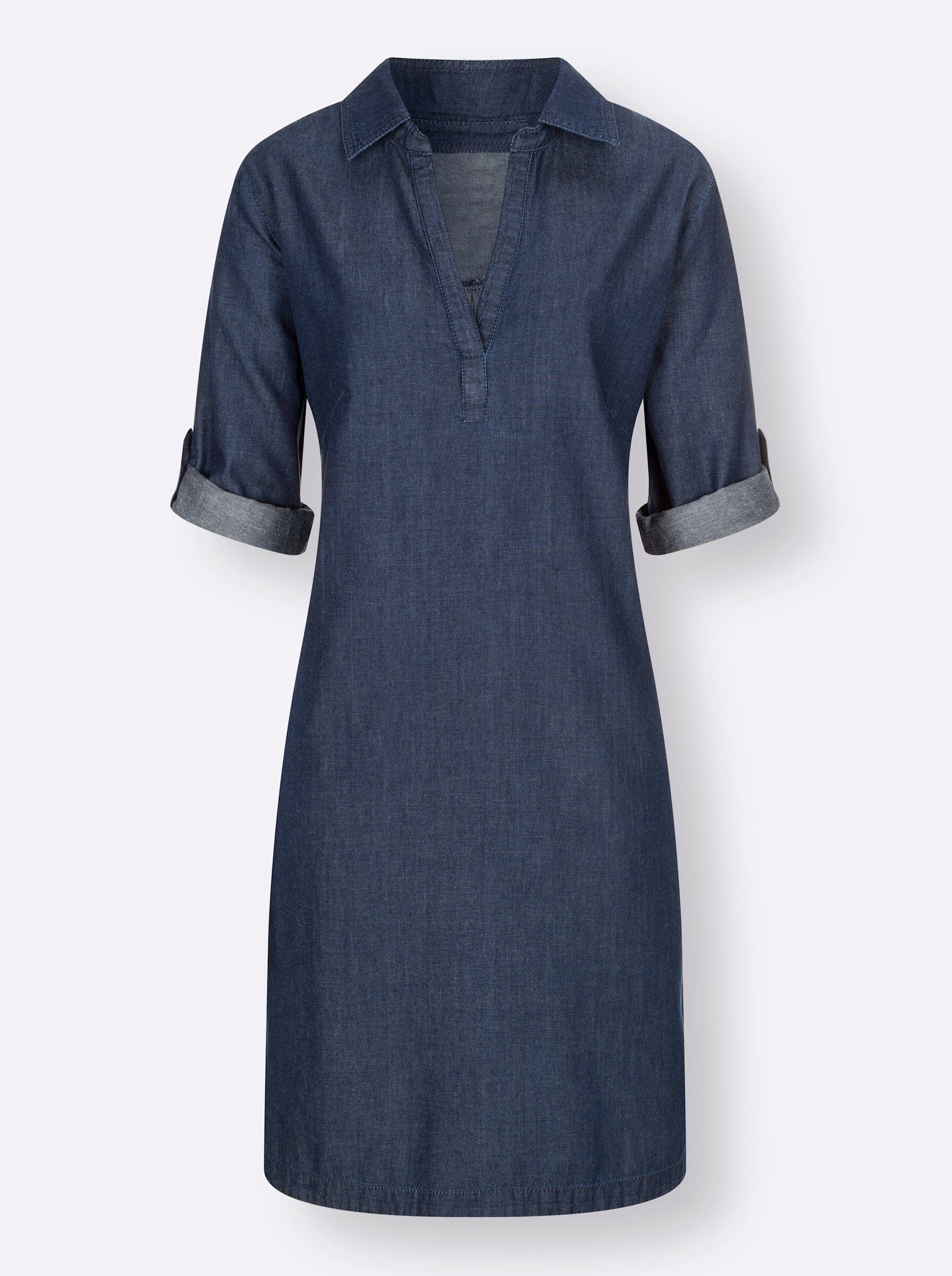 Etuikleid Jeans-Kleid 3/4-Arm