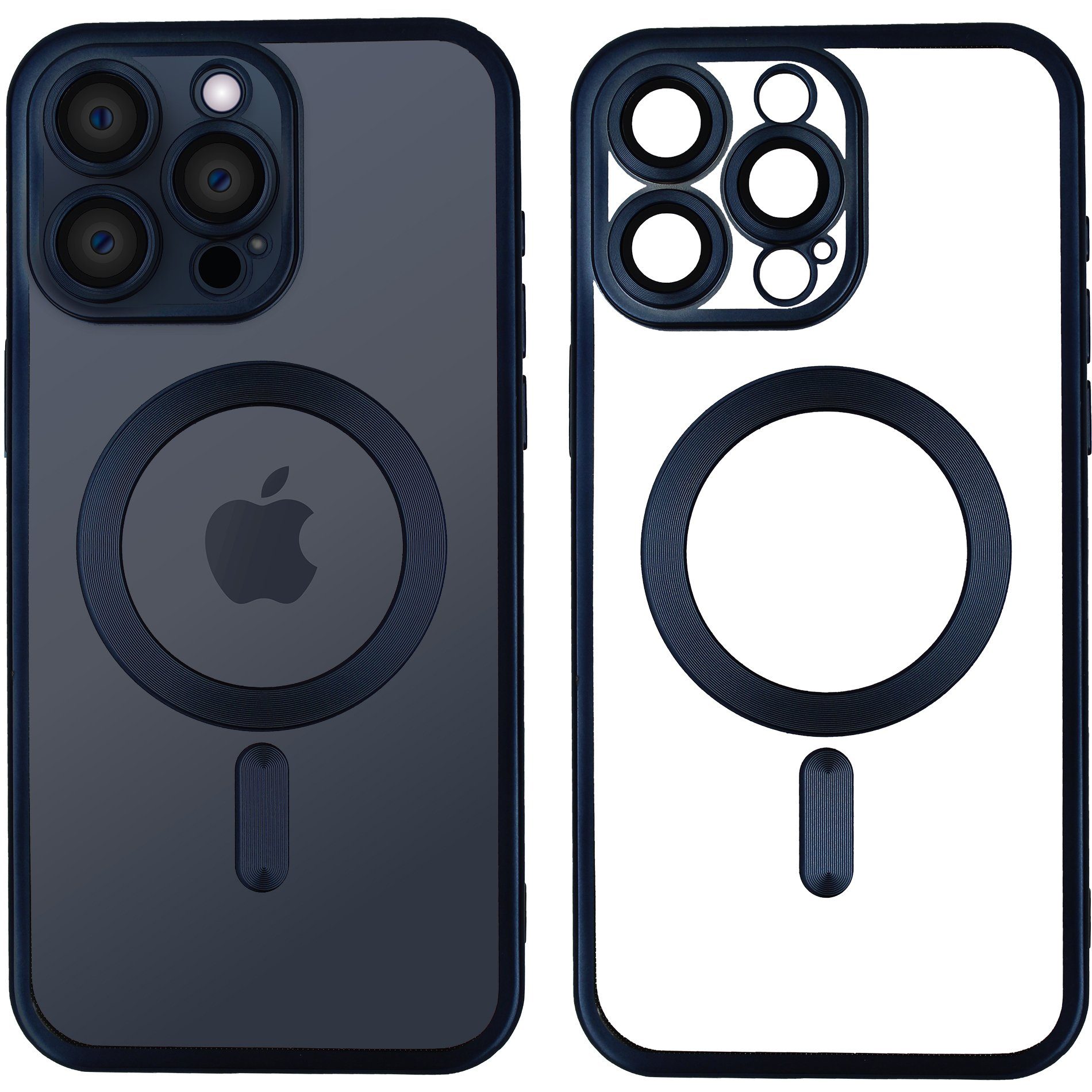 Wörleonline Handyhülle für iPhone 15 Pro Max mit integriertem Kameraschutz 6,7 Zoll, TPU Schutzhülle in passendem Titan-Farbton, MagSafe kompatible Hülle