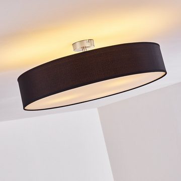 hofstein Deckenleuchte »Mels« runde Deckenlampe mit Lampenschirm aus Stoff in Schwarz/Weiß, ohne Leuchtmittel, Ø60cm, LED-fähig, 3xE27, 40 Watt, Retro-Design