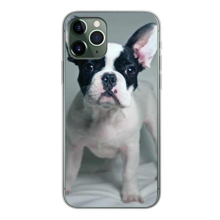 MuchoWow Handyhülle Französische Bulldogge - Welpe - Weiß Handyhülle Apple iPhone 11 Pro Smartphone-Bumper Print Handy