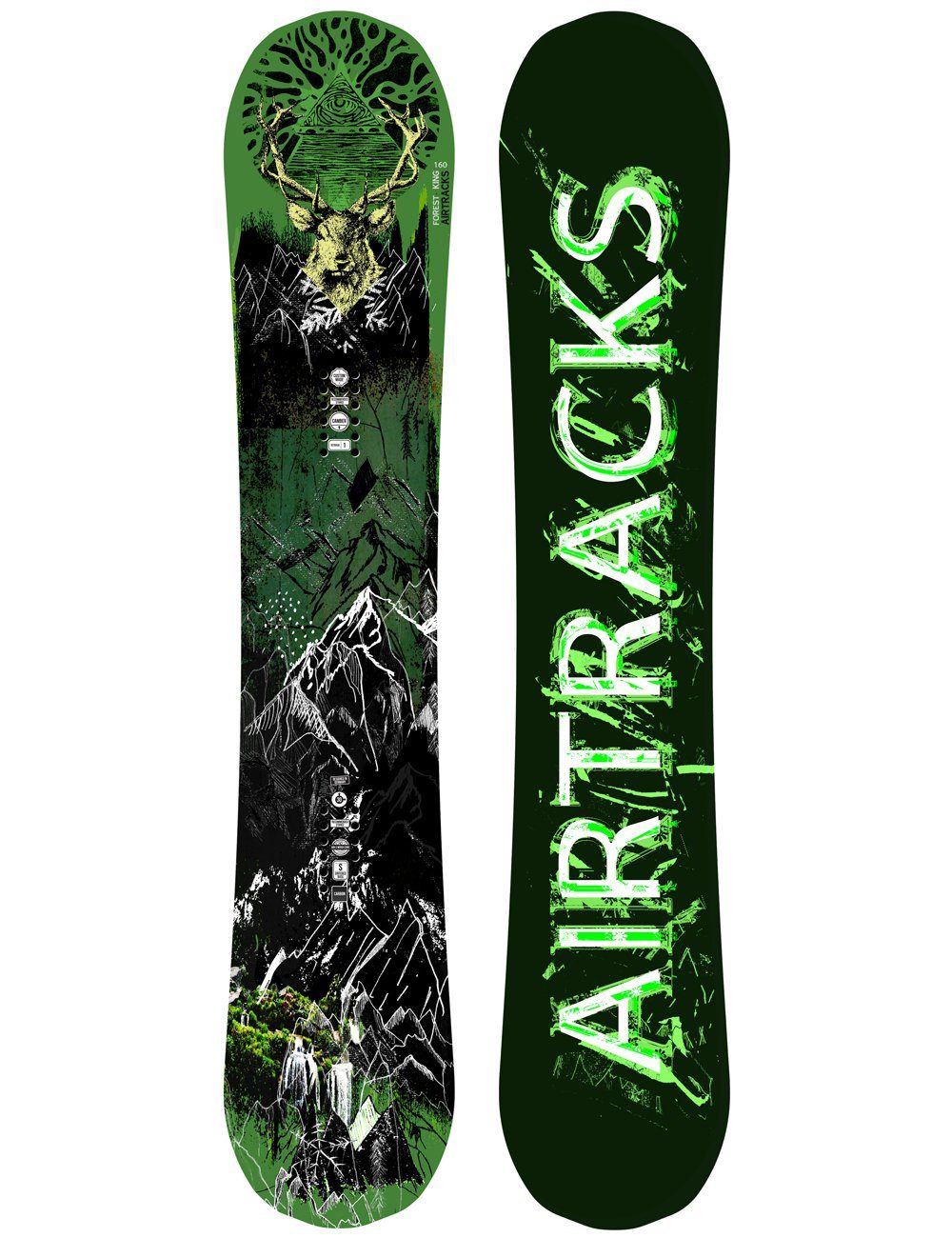 Airtracks Snowboard Snowboard Set Forest King Carbon Rocker »Mod. 22/23, Snowboard Forest King Carbon Hybrid Rocker / 153 156 160 cm