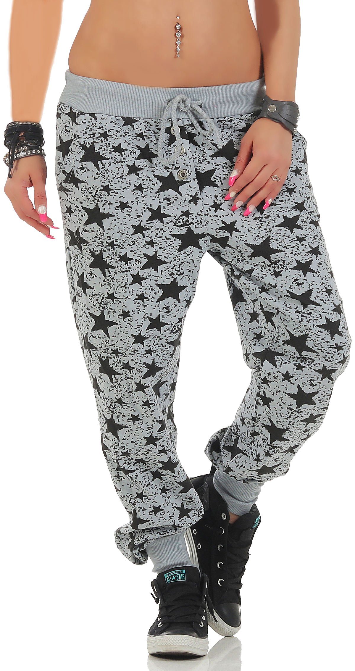 Sweathose malito Damen Sweathose mit Star Print, Baggy zum Tanzen, Jogginghose