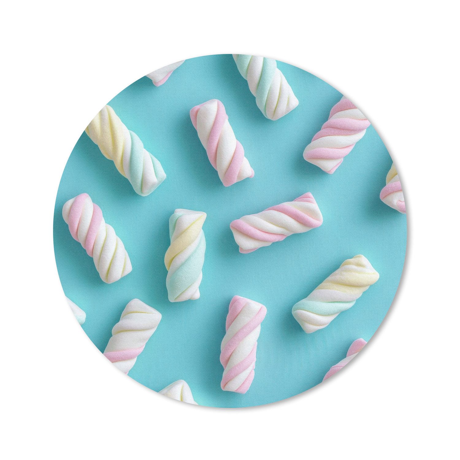 MuchoWow Mauspad Speck - Pastell - Bonbon - Blau (1-St), Büro für Tastatur und Maus, Mousepad Gaming, Rund 20x20 cm