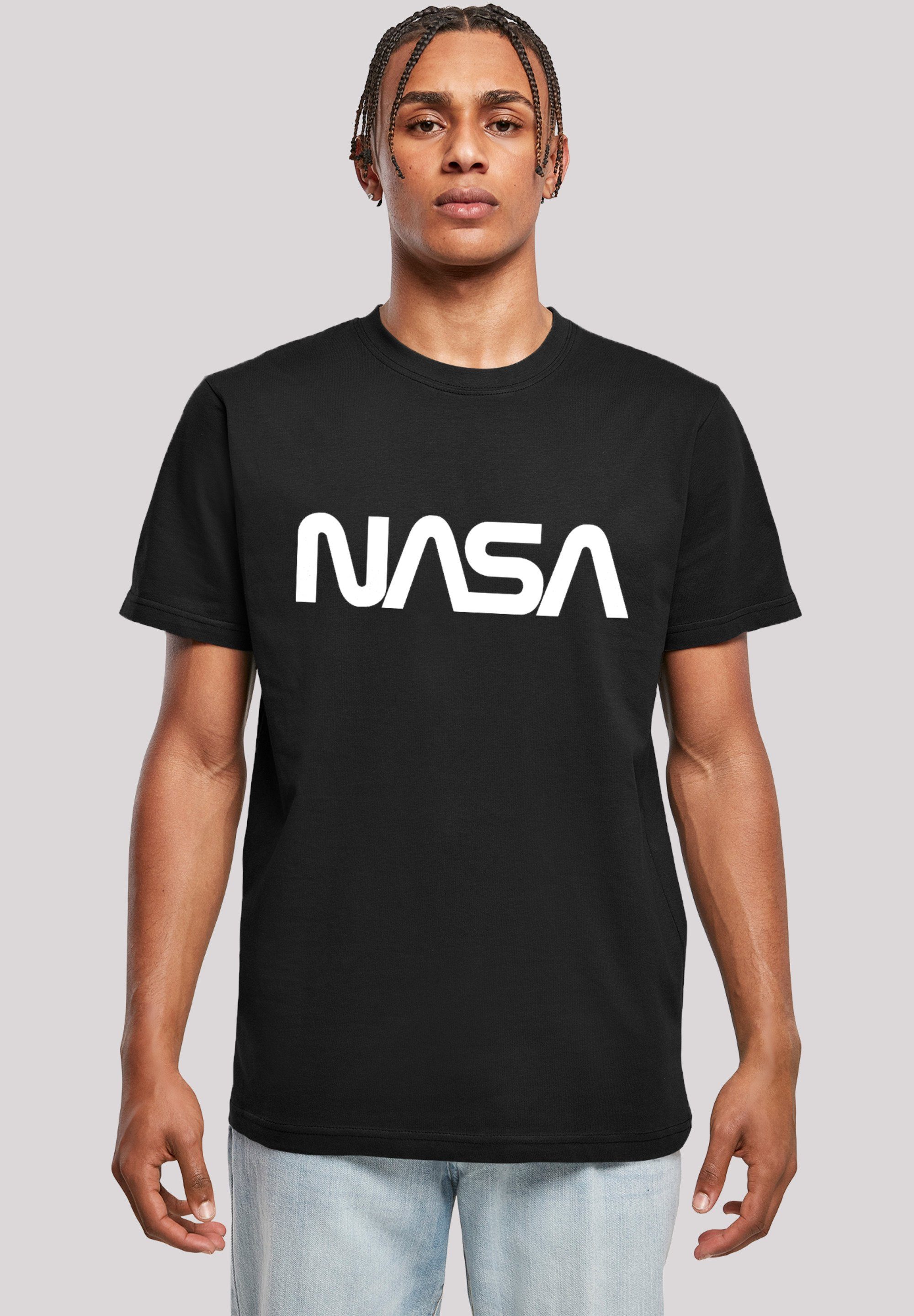 Herren,Premium NASA T-Shirt Black Merch,Regular-Fit,Basic,Bedruckt F4NT4STIC Modern Logo