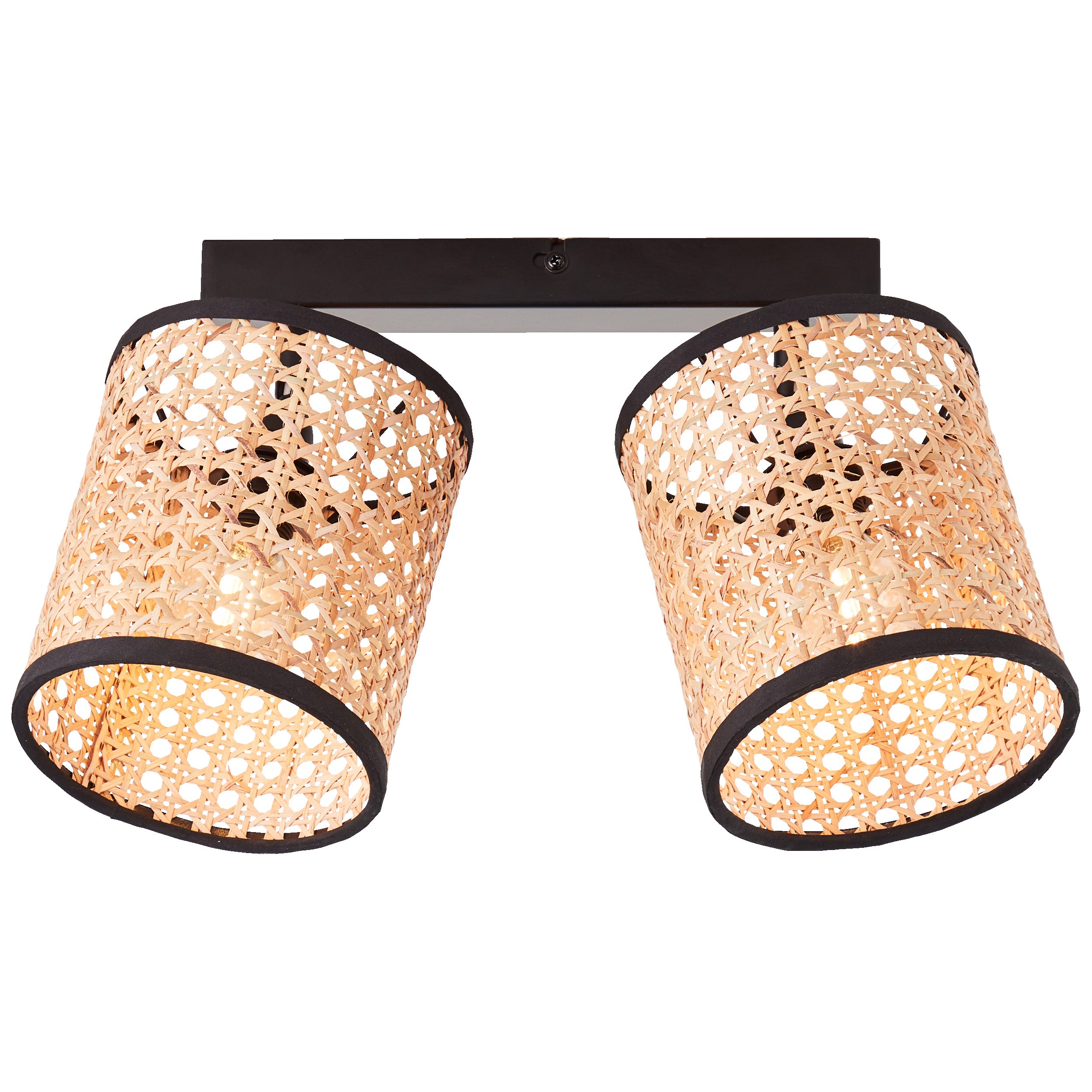 Lightbox Deckenstrahler, ohne Leuchtmittel, 2 flammiger Deckenstrahler - mit schwenkbaren Köpfen - Braun/Schwarz