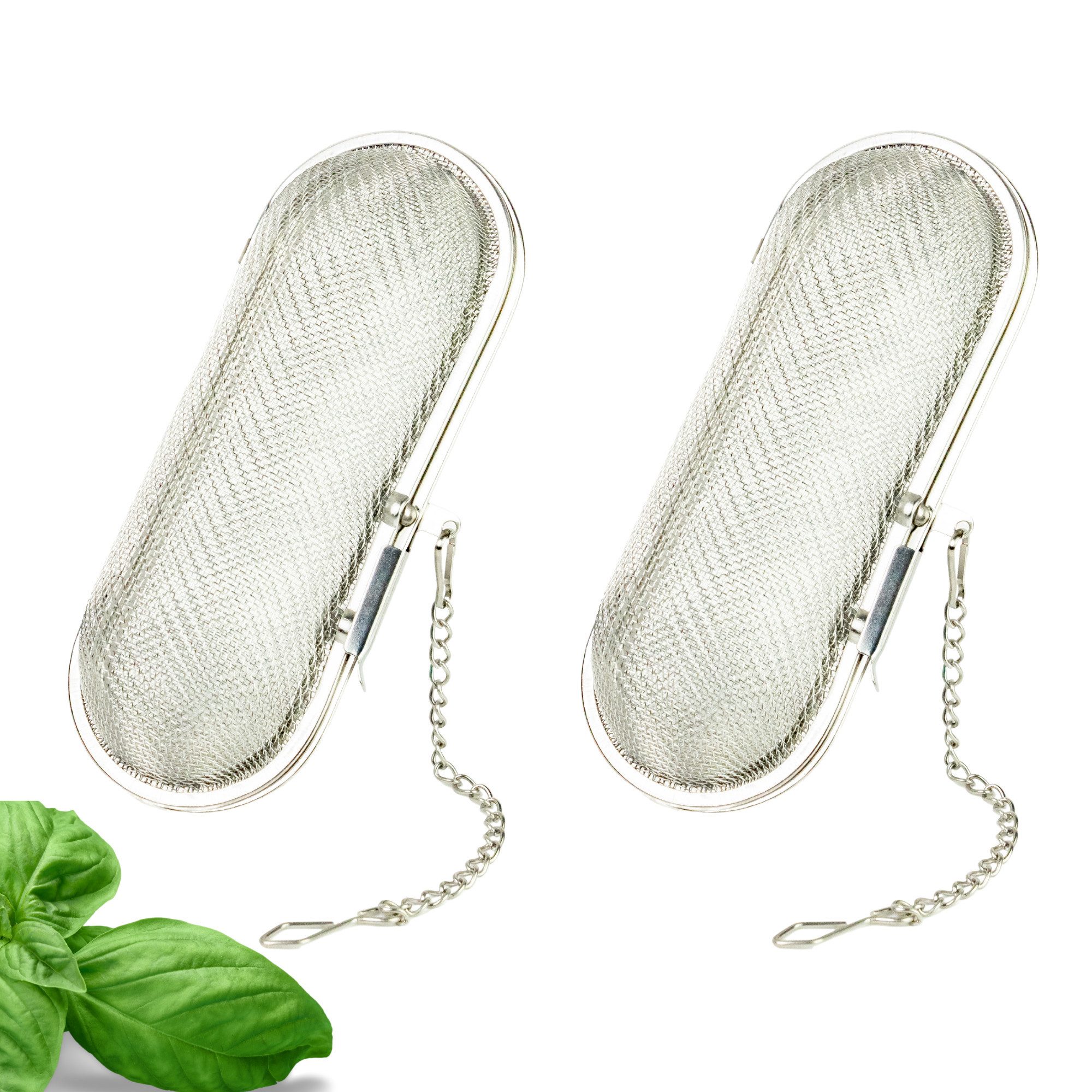 Thiru Teesieb Premium Gewürzsieb Edelstahl für Tassen, Teekannen oder Töpfe, (2-St)