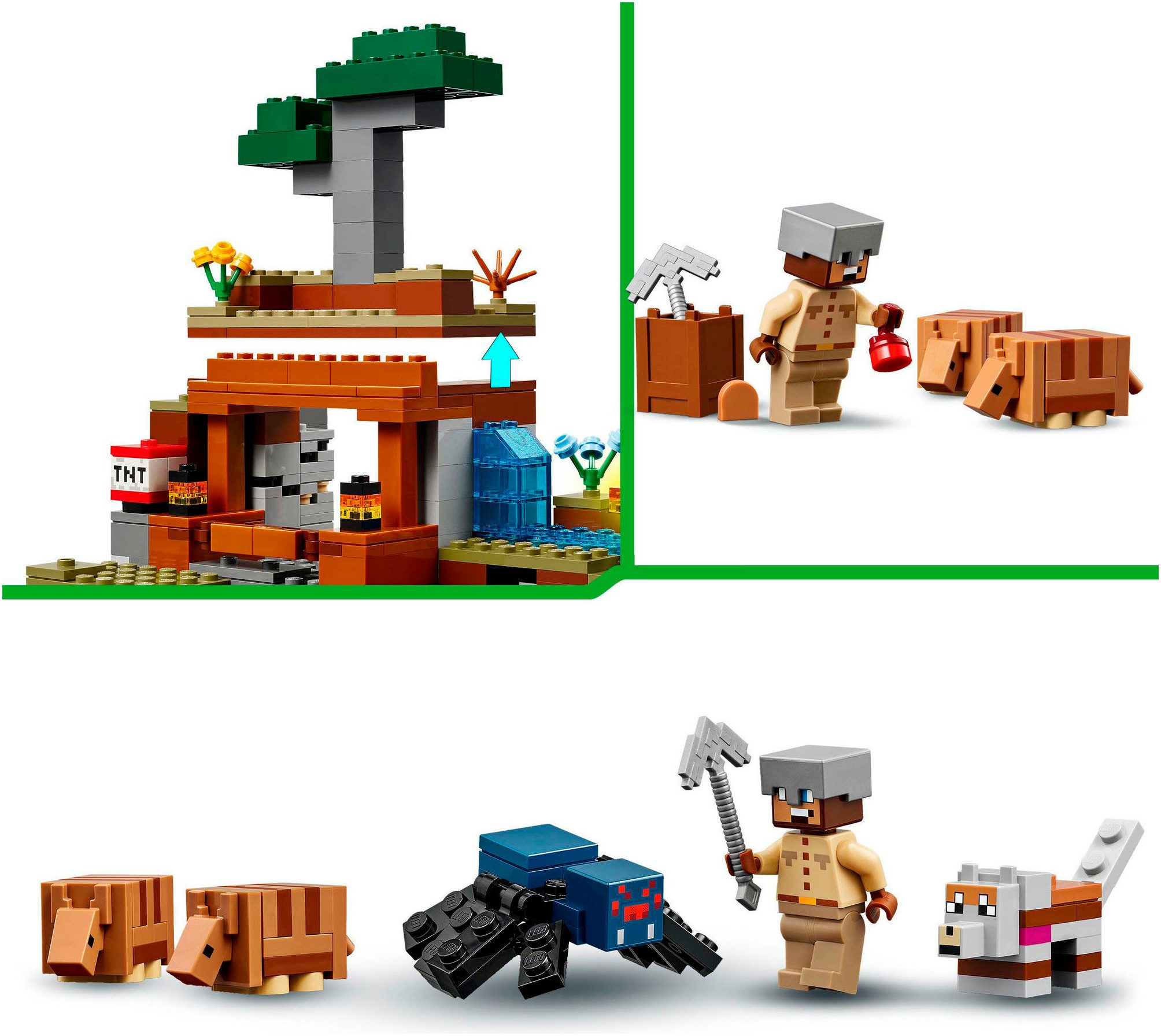 LEGO® Die Expedition zur Gürteltiermine (21269), LEGO Minecraft Konstruktionsspielsteine, (247 St), Made in Europe – Bild 5 von 5