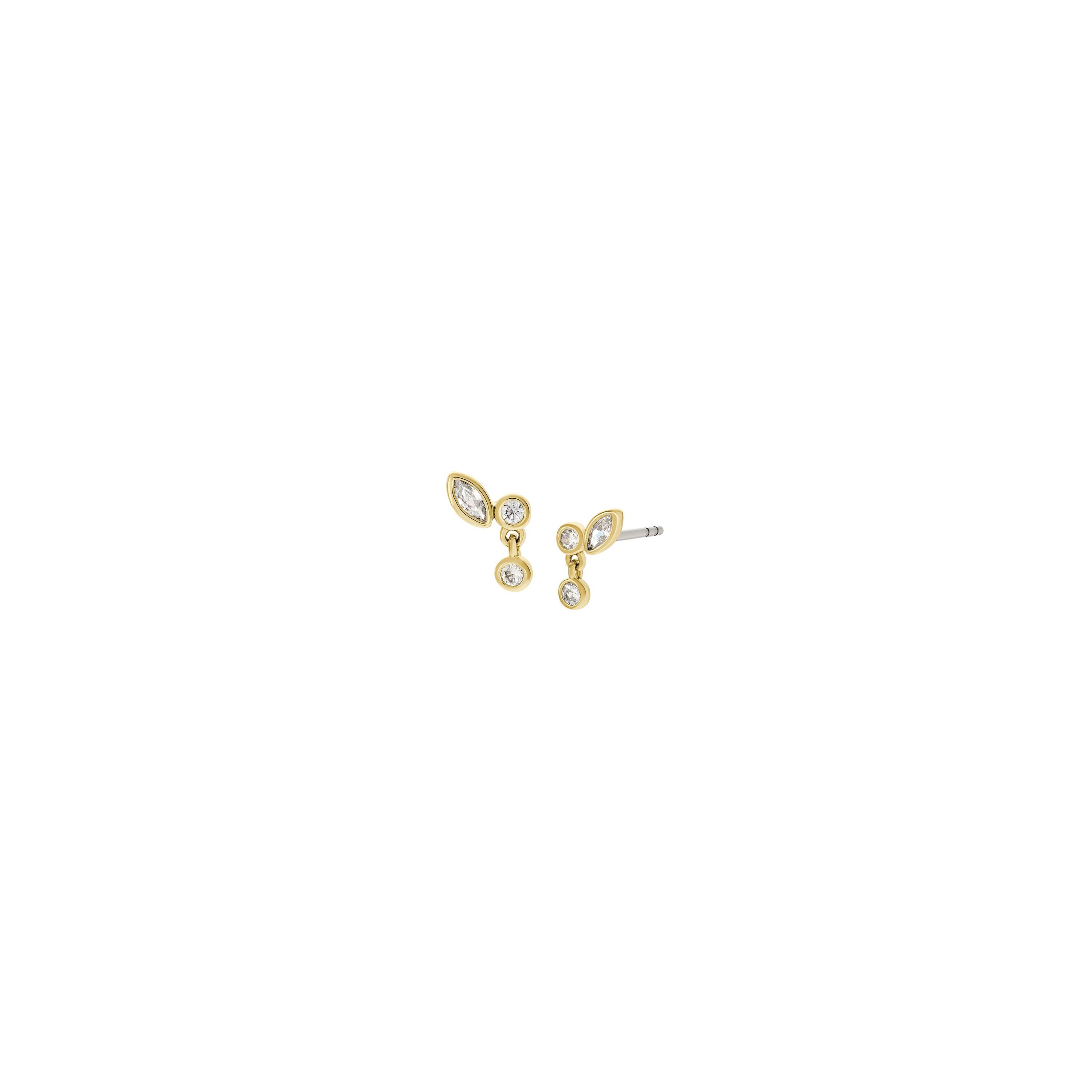 Fossil Paar Ohrstecker Schmuck Geschenk Metall ELLIS, JA7290710, mit Zirkonia (synth)