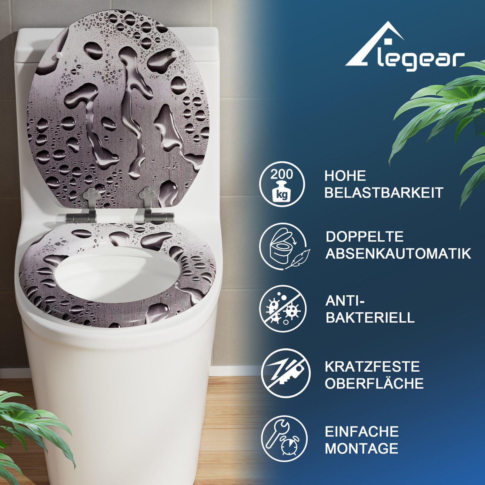Elegear WC-Sitz runder Toilettendeckel mit Doppelte günstig online kaufen