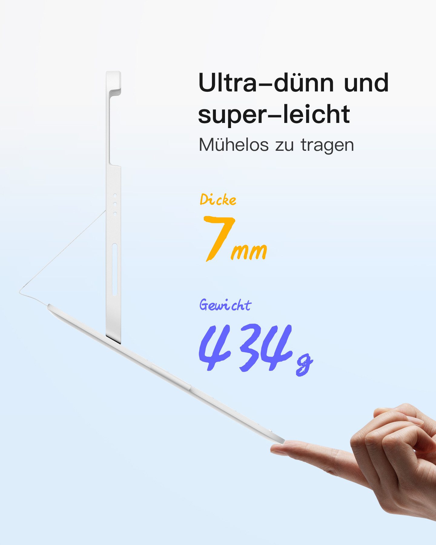 Inateck Ultraleichte Tastatur Hülle für 10,9/11/12,9/13 Zoll iPad Air Pro iPad-Tastatur (Hoch-/Querformat Verwenden, mit Stifthalter)
