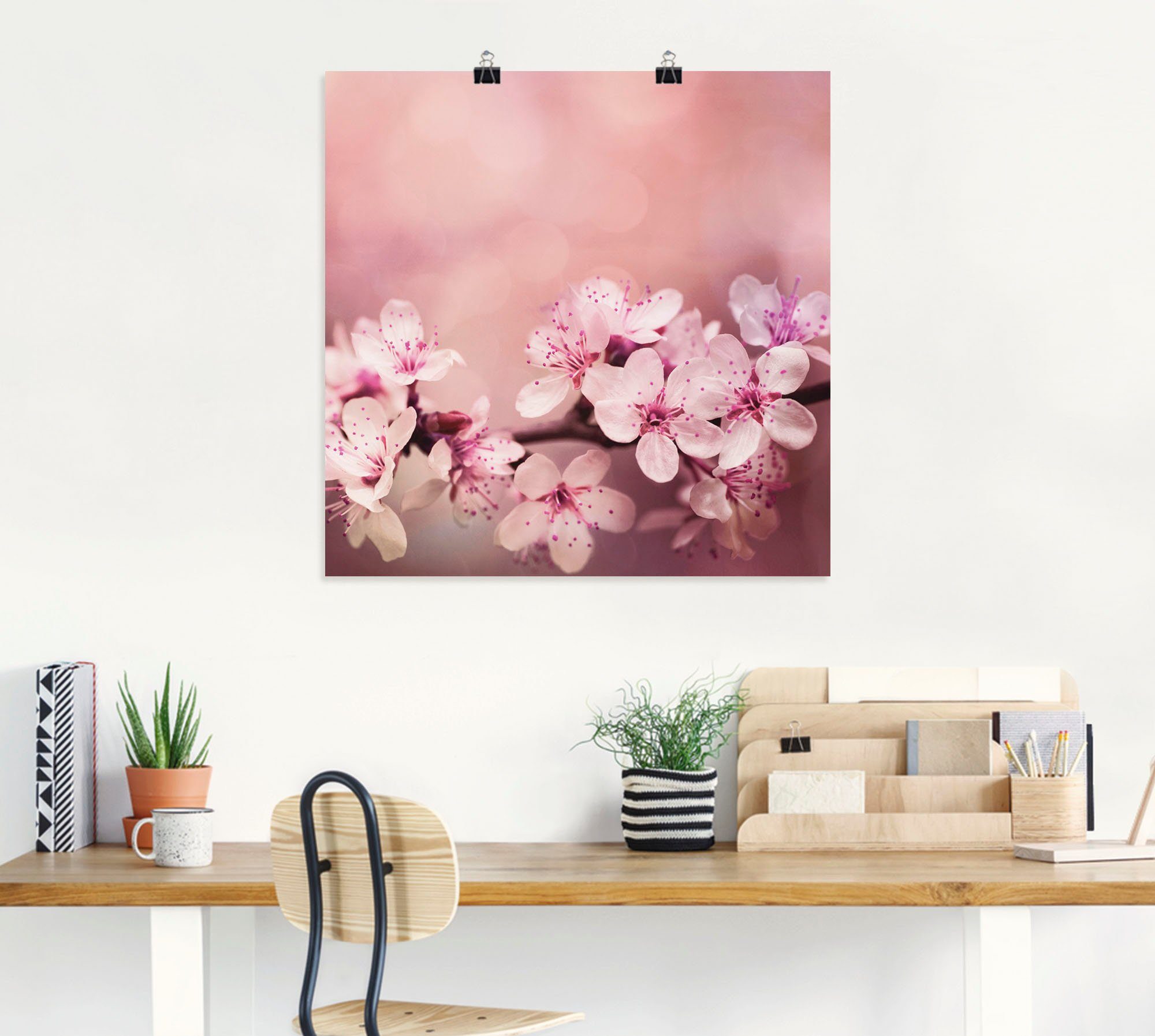 (1 oder Alubild, Kirschblüten, als Wandaufkleber Blumen versch. in Größen Wandbild St), Leinwandbild, Poster Artland