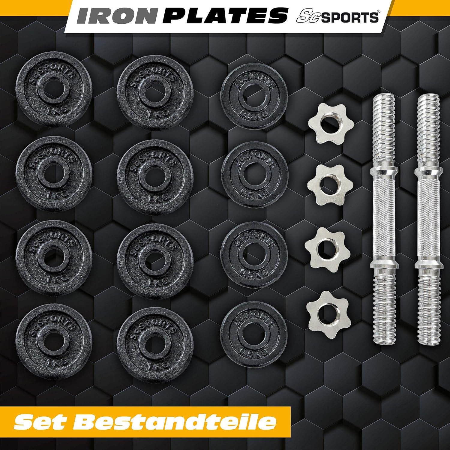 ScSPORTS® Kurzhantel Kurzhantel Set mit Koffer 15 - 20 kg