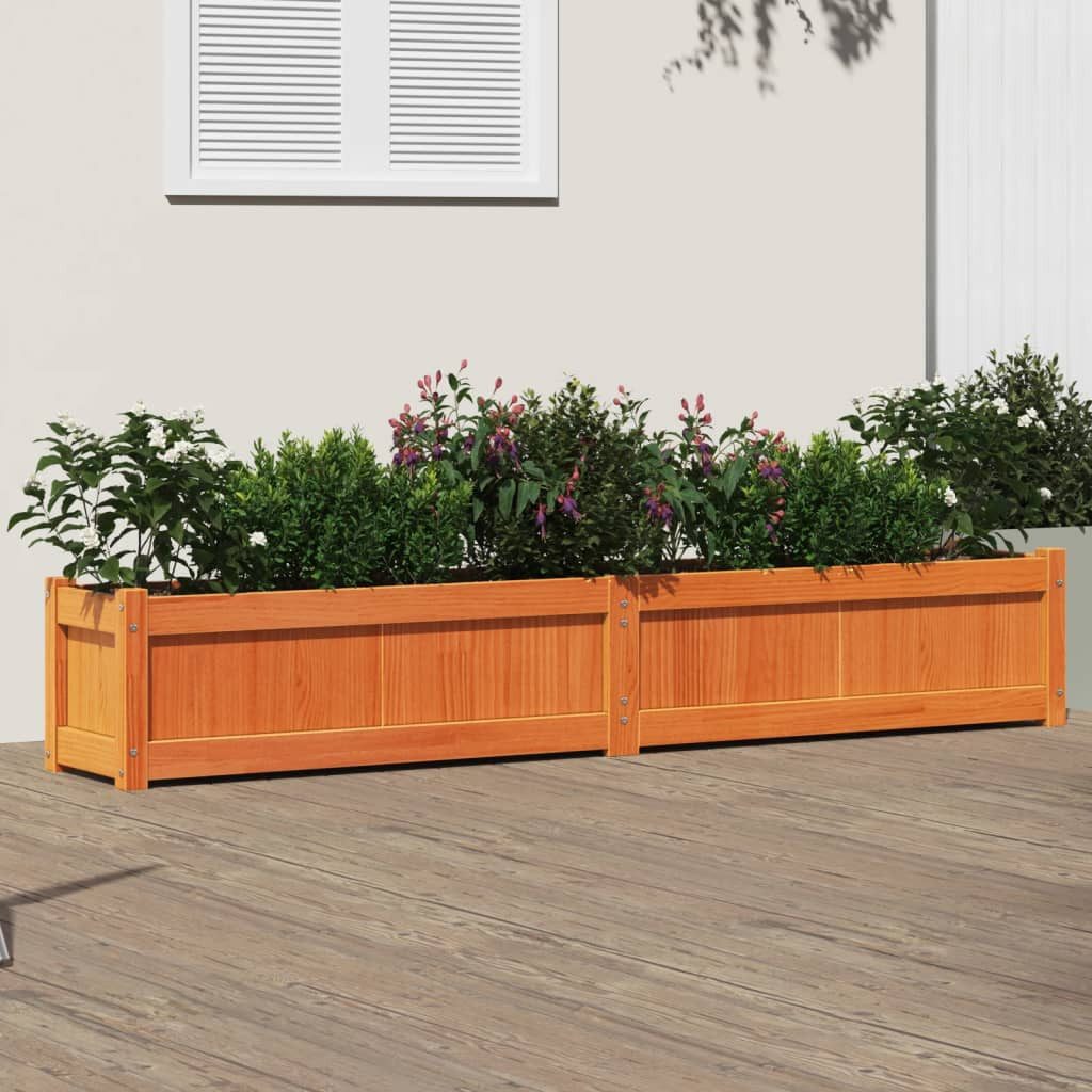 Thumbnail - vidaXL Pflanzkübel Pflanzkübel Blumenkübel Pflanzcontainer Pflanzgefäße Wachsbraun 180x31