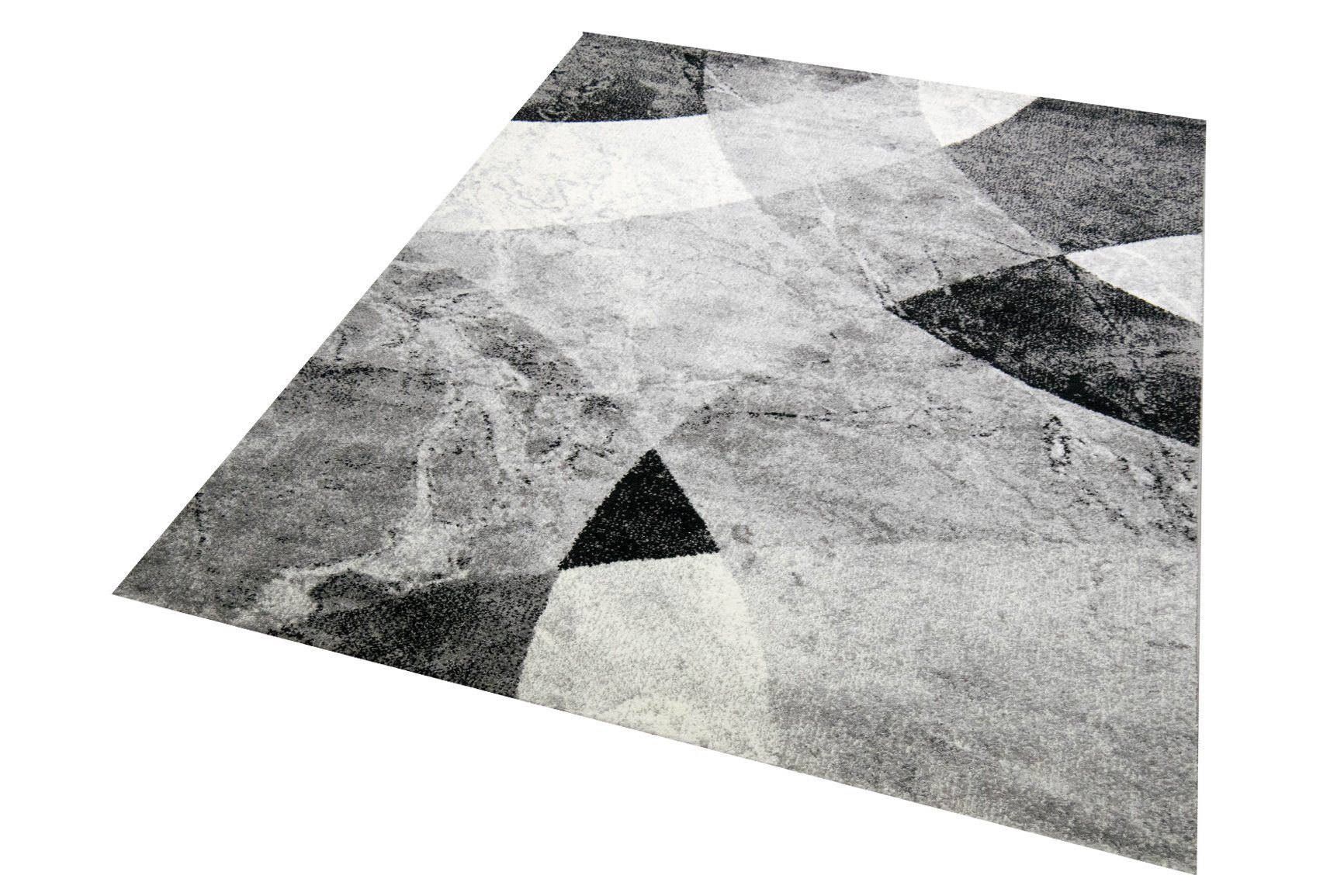 Carpetia Teppich Wohnzimmer Teppich Rauten Design grau schwarz - pflegeleic günstig online kaufen