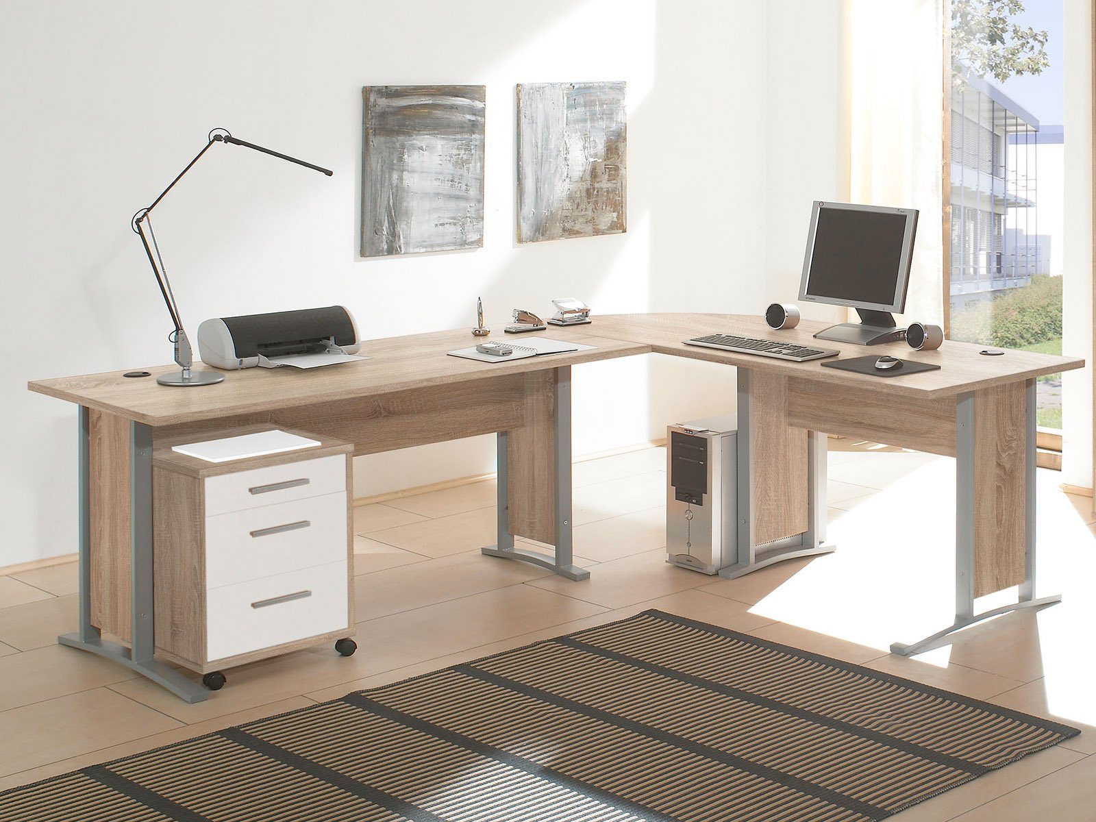 PREISBRECHER Eckschreibtisch Clermont, 220 x 72 günstig online kaufen