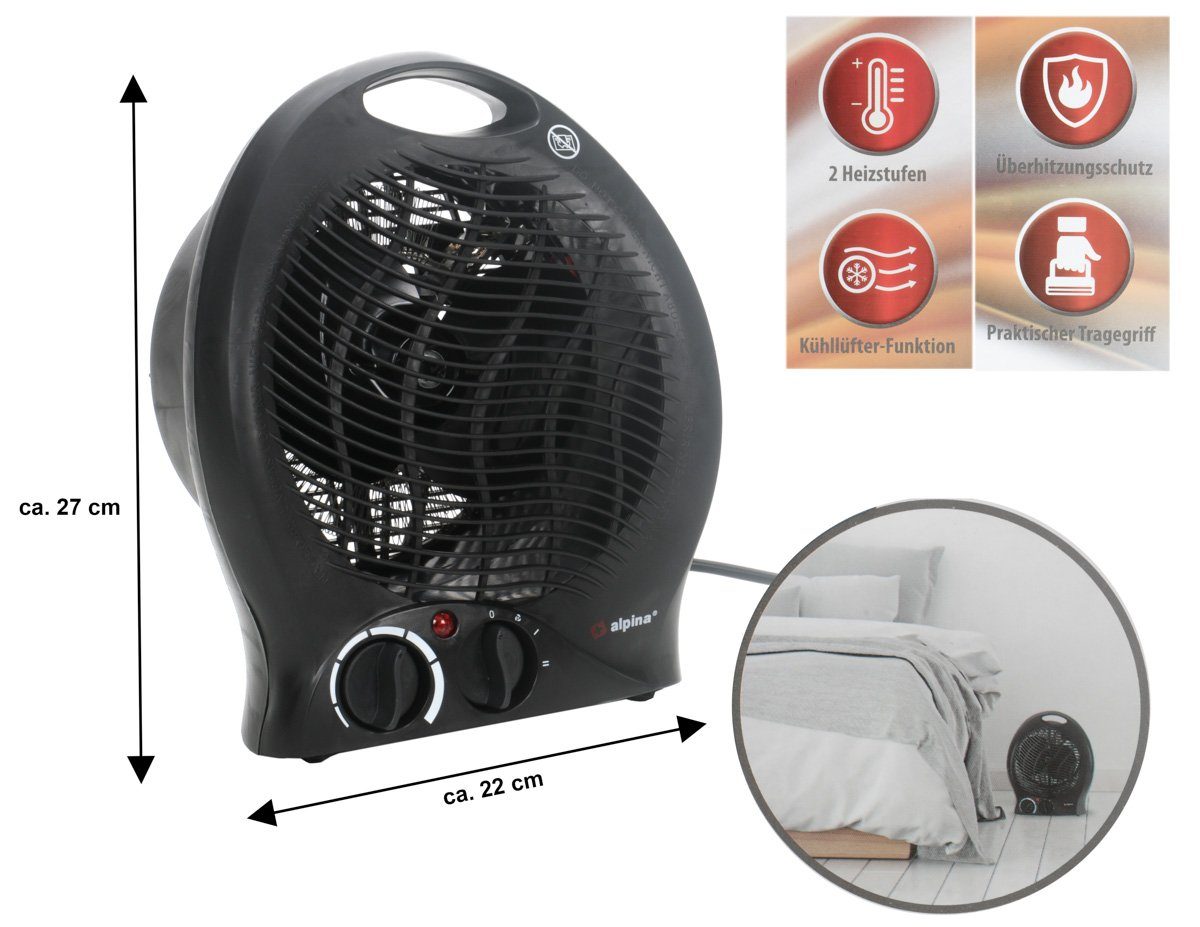 Alpina Heizstrahler Heizgerät, 2000 W, Elektrischer Heizlüfter günstig online kaufen