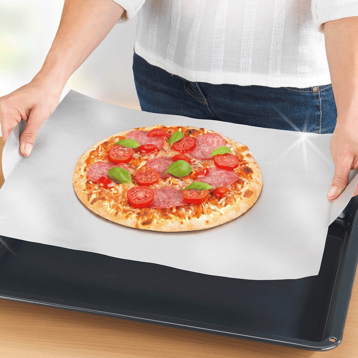 Backpapier Dauerbackfolie mit Griffen, 2er-Set.
