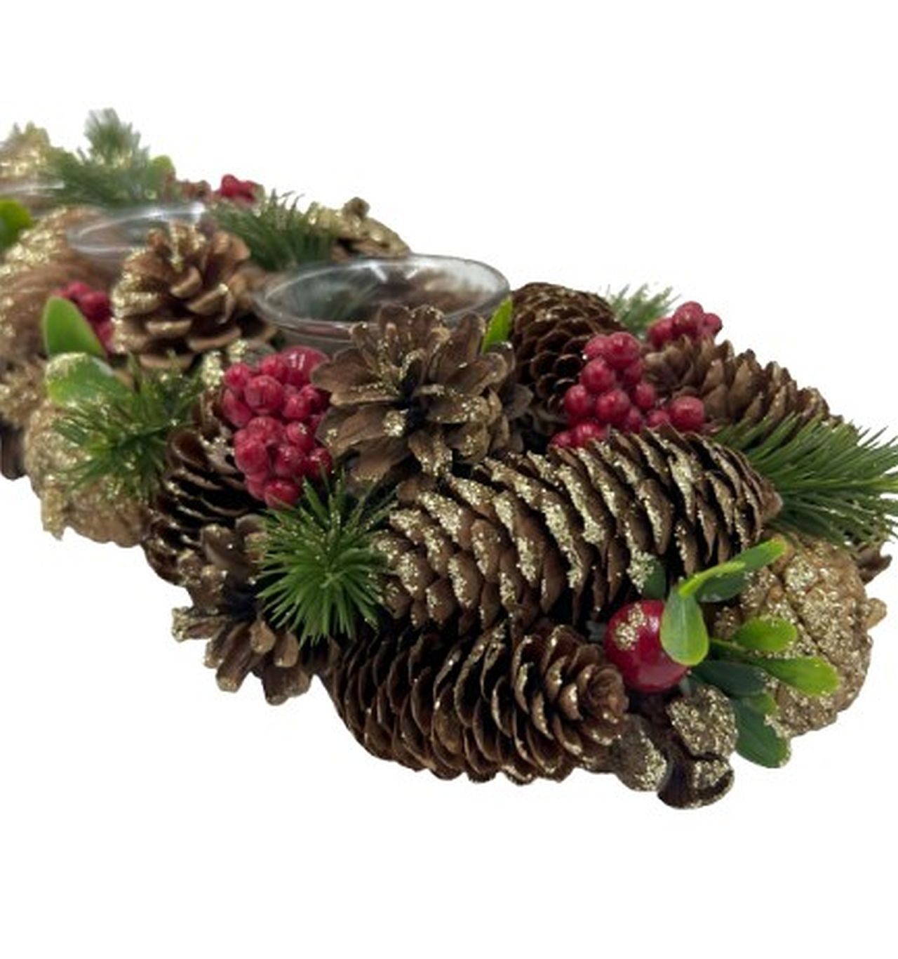 Small-Preis Adventsleuchter Adventsgesteck mit 4 Teelichthaltern in Weihnachtlicher Dekoration (1 St)