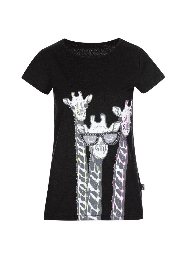 Damen Shirts Trigema T-Shirt mit modischem Giraffen-Druckmotiv