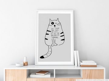 Sinus Art Leinwandbild Poster in 60x90cm - Das Leben und dazu eine Katze, das gibt eine unglaubliche Summe.