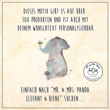 Mr. & Mrs. Panda Sporttasche Elefant Biene - Schwarz - Geschenk, Jahrestag, Sportbeutel, Tiermotiv (1-tlg), Stabile Kordel
