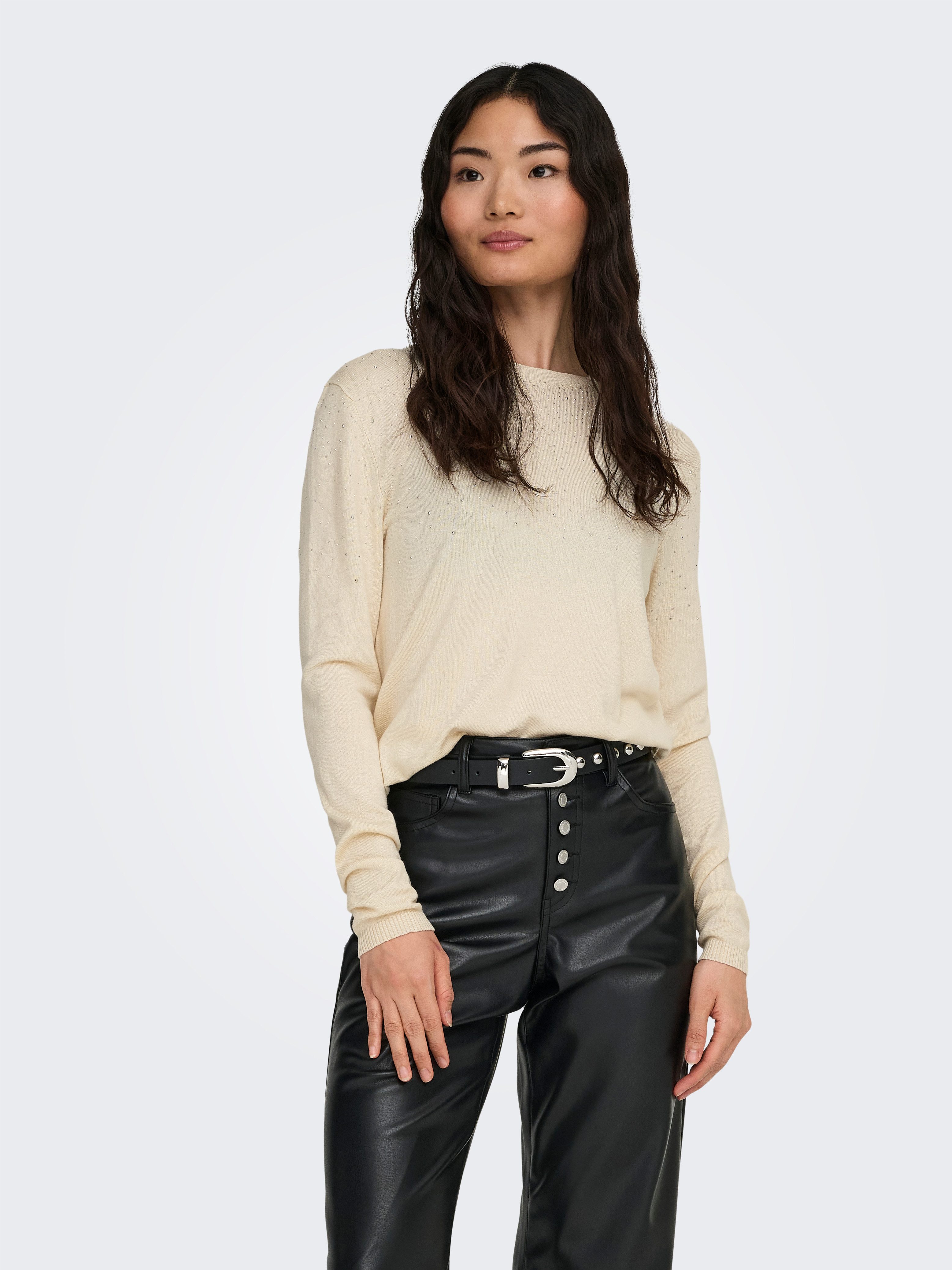 ONLY Rundhalspullover ONLANABELLA LS BLING O-NECK KNT günstig online kaufen