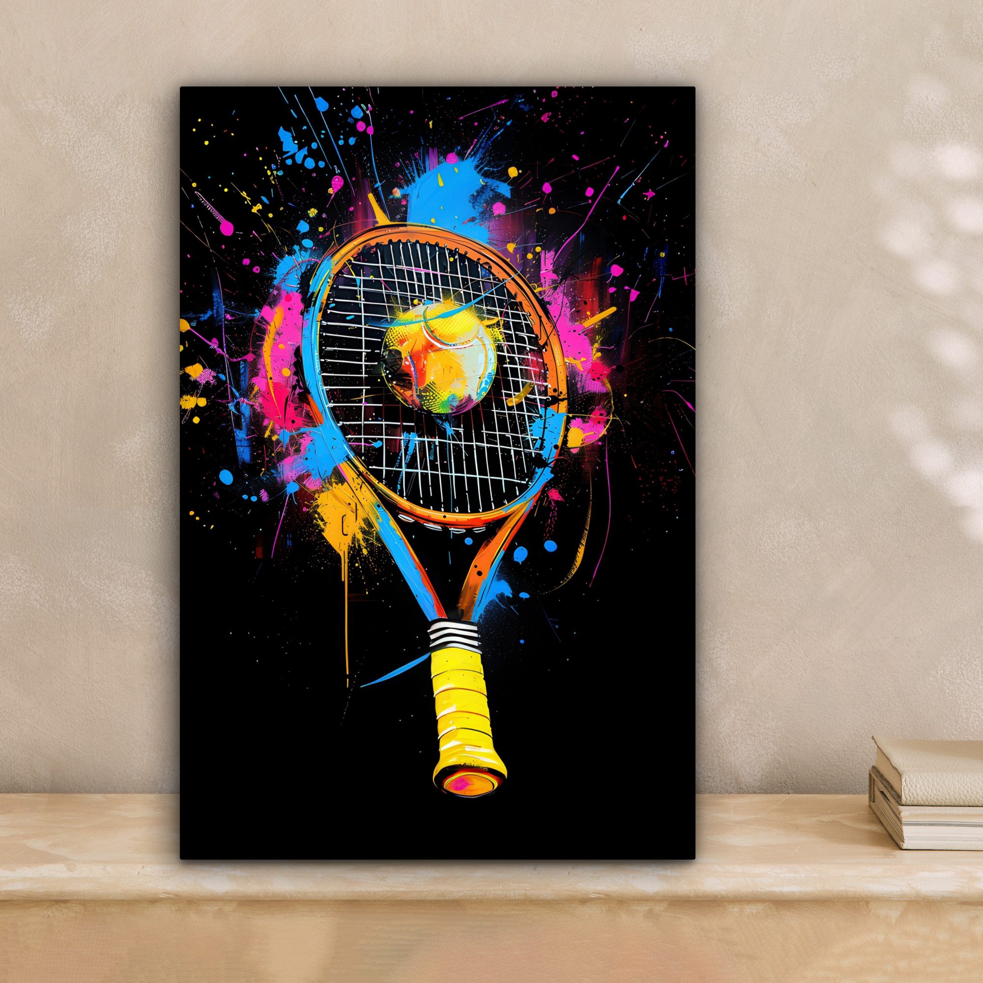 OneMillionCanvasses® Leinwandbild Graffiti - Sport - Tennis - Rakete - Ball günstig online kaufen