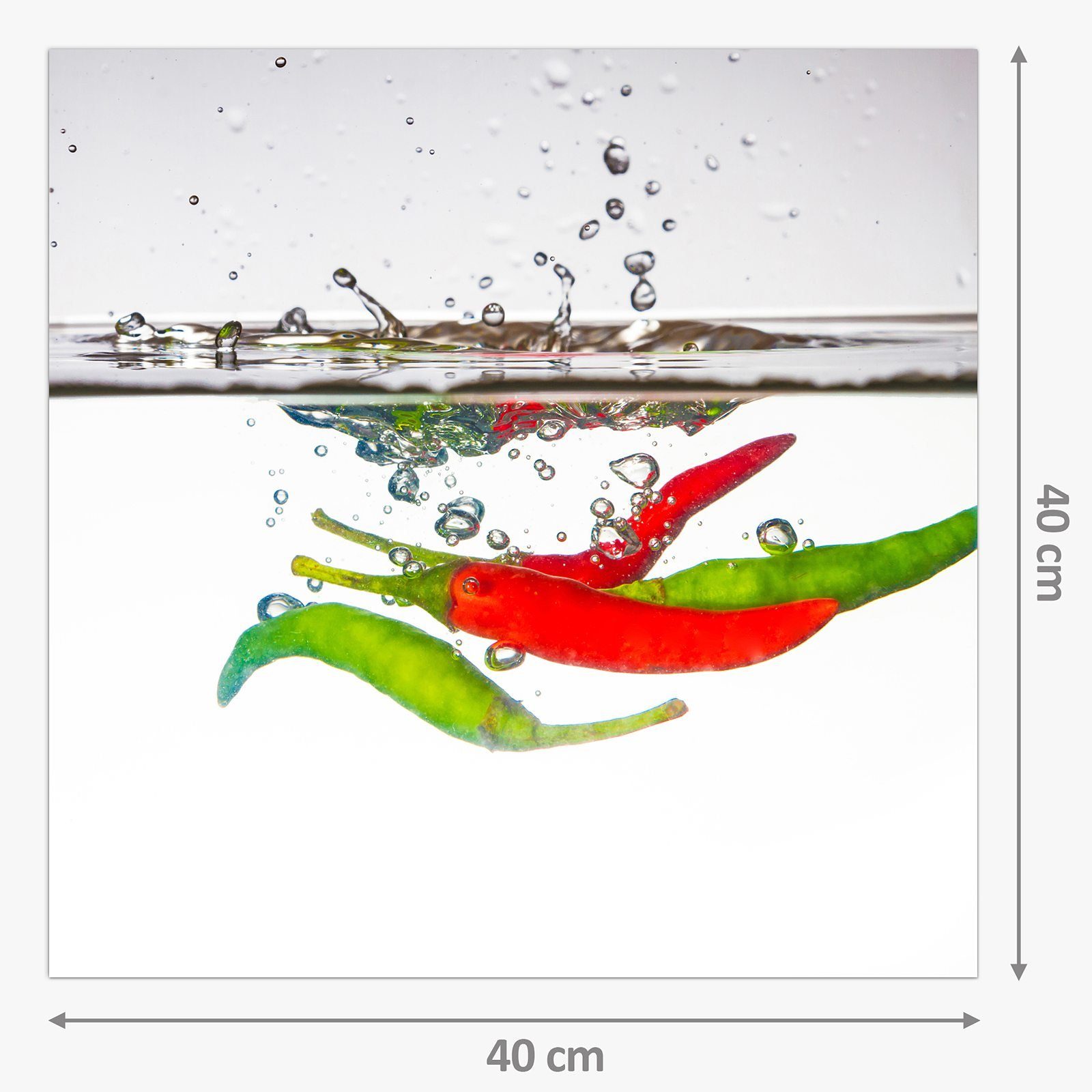 Primedeco Küchenrückwand Küchenrückwand Glas Motiv mit Wasser Chili Spritzschutz im