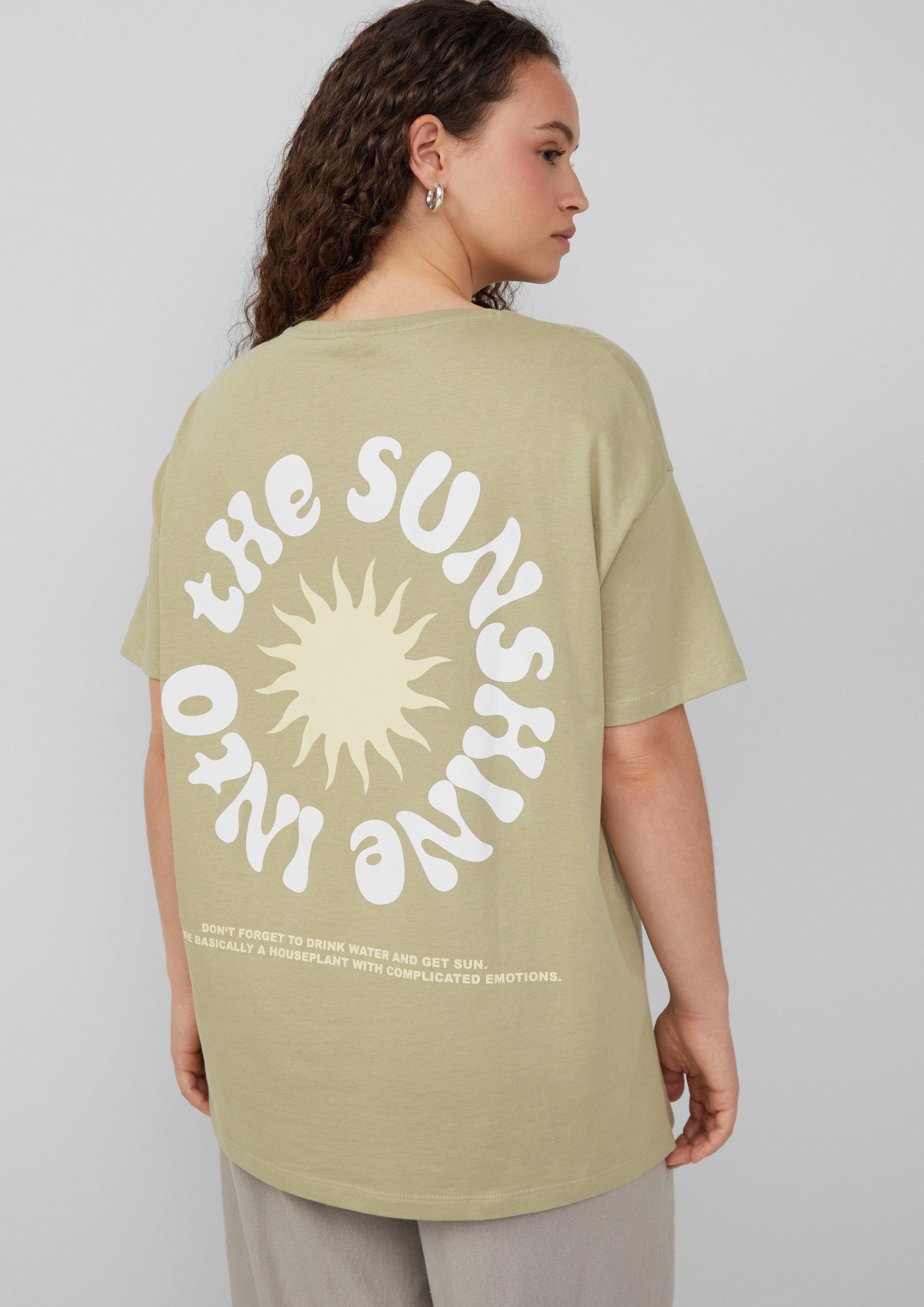QS Kurzarmshirt Baumwollshirt mit Rückenprint günstig online kaufen