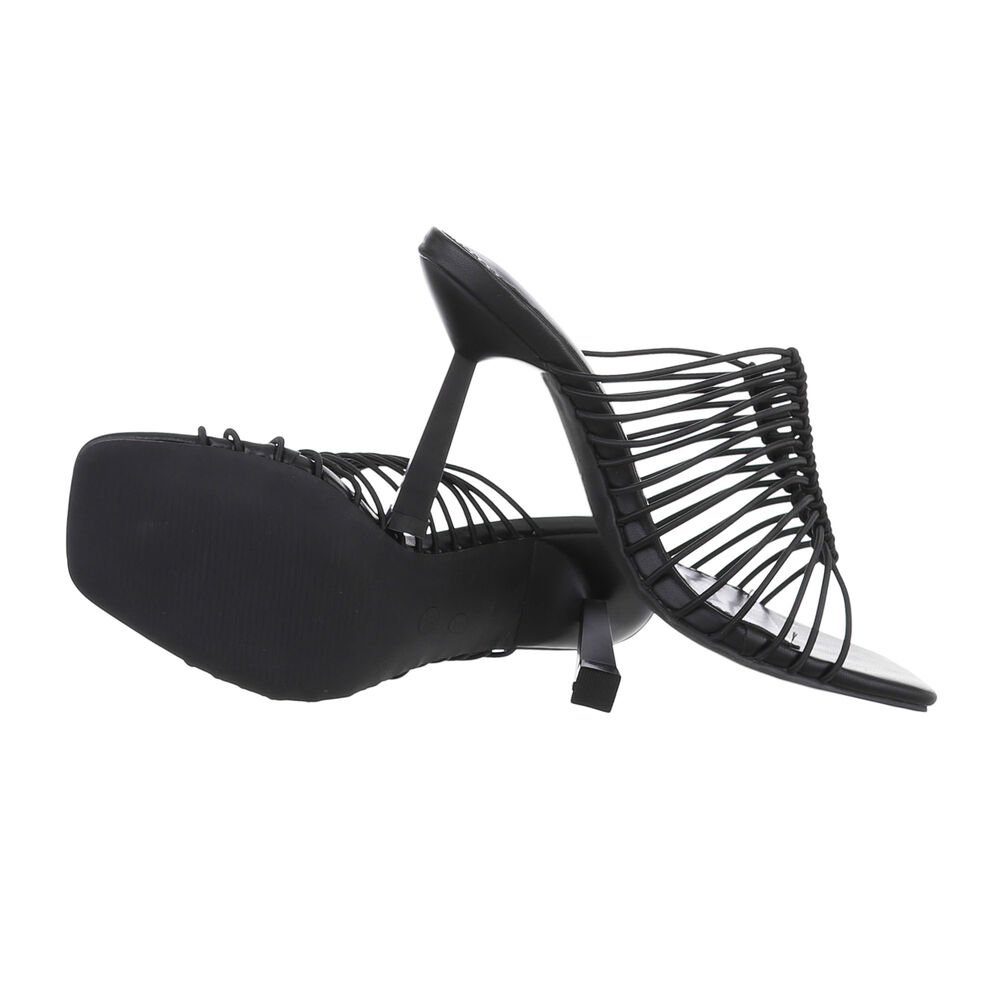 Ital-Design Damen Mules Freizeit Pantolette Pfennig-/Stilettoabsatz Sandale günstig online kaufen