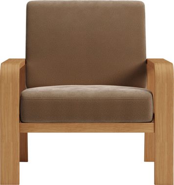 sit&more Sessel Kolding, Armlehnen aus eichefarbigem Buchenholz, verschiedene Bezüge und Farben