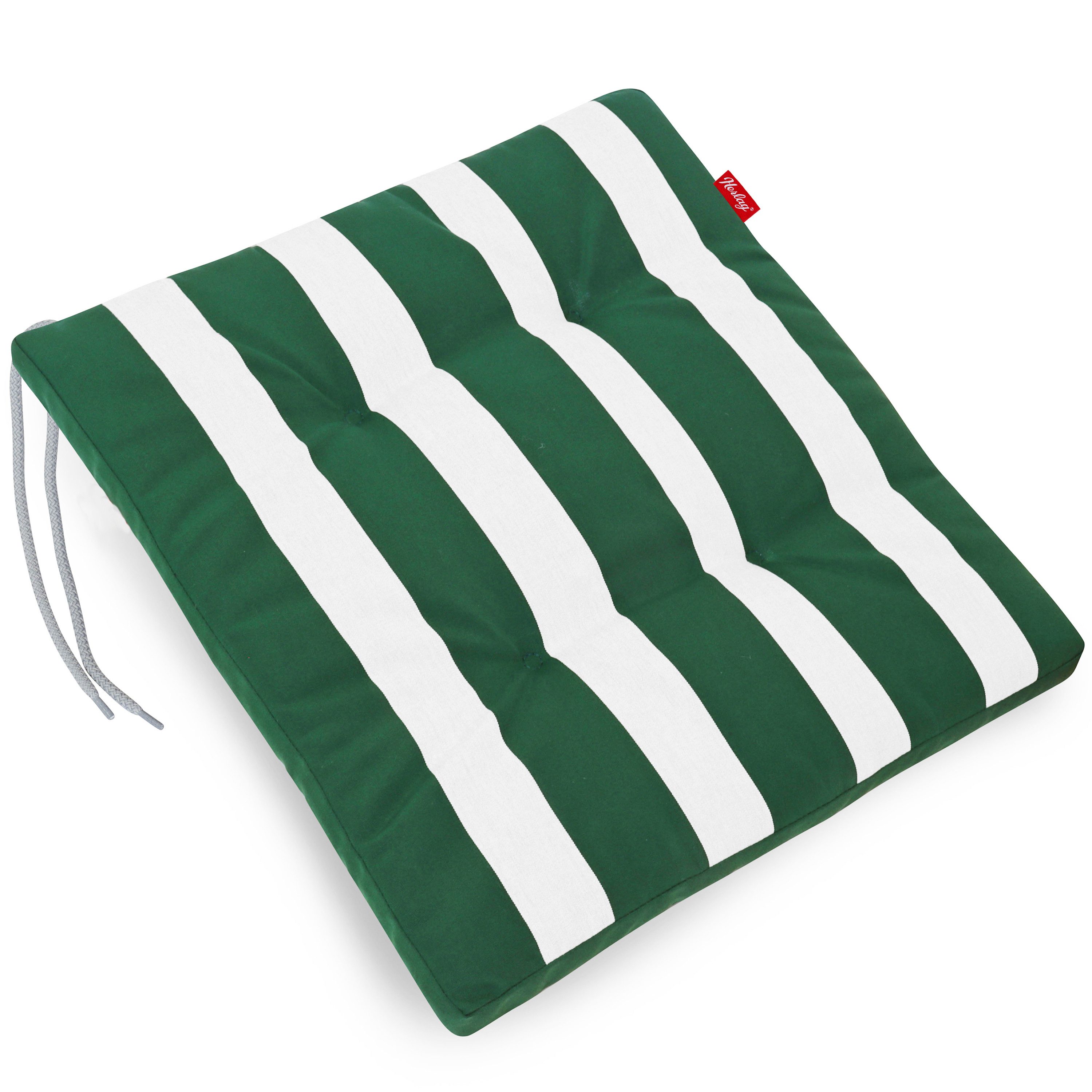 Herlag Hockerauflage Mia, Sitzauflage Hocker 50x50x5cm Grün Gestreift