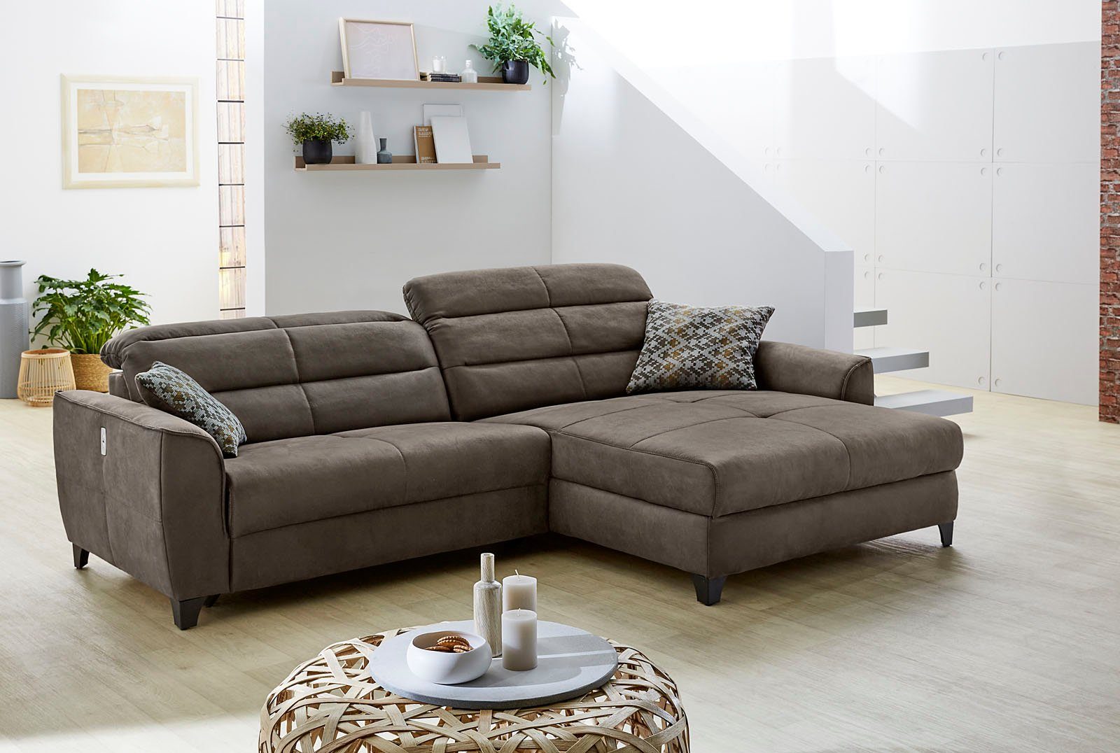 Double Relaxfunktionen Jockenhöfer Ecksofa 120cm Gruppe mit breiten, One, 2x elektromotorischen