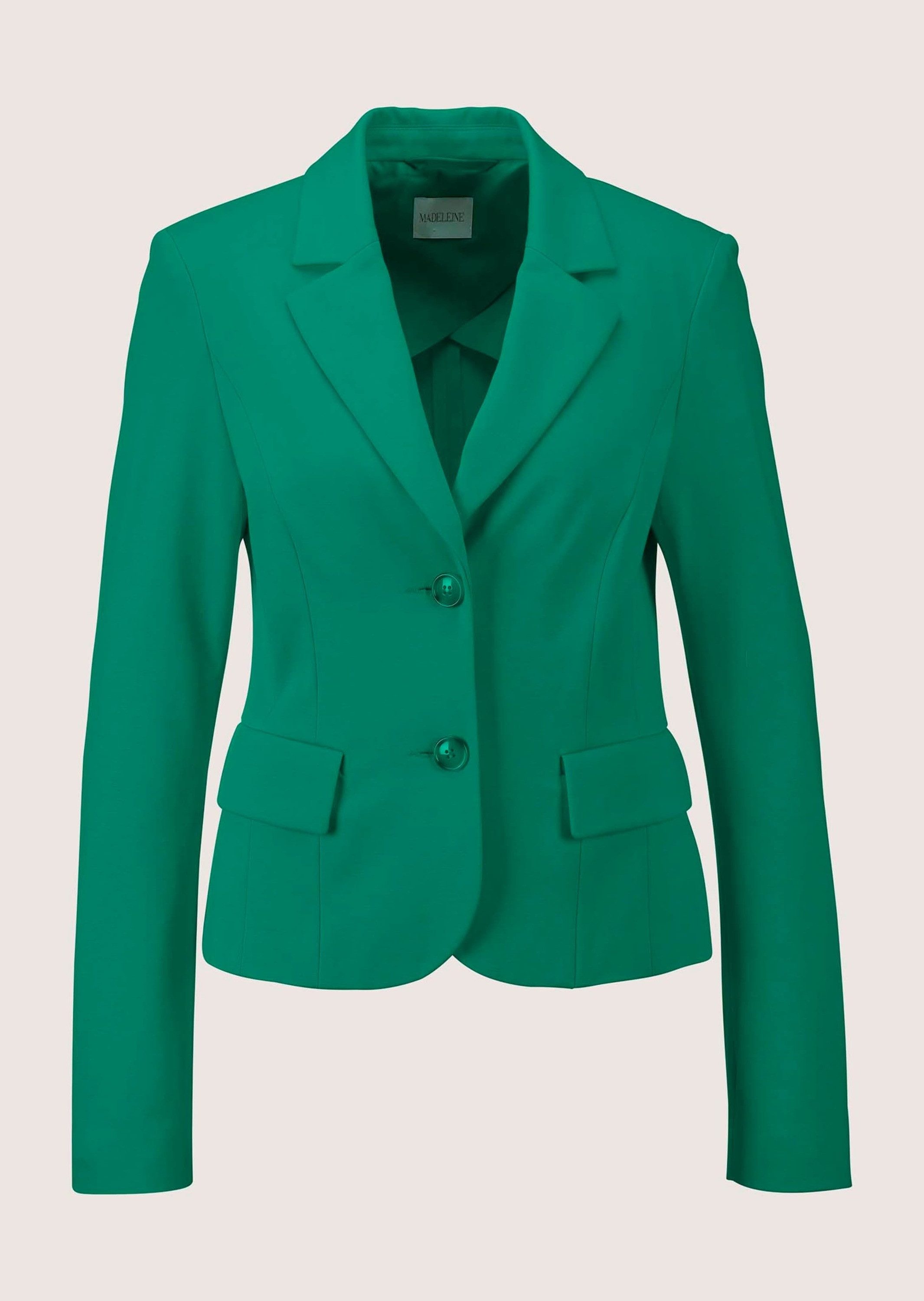 MADELEINE Kurzblazer Taillierter Jerseyblazer, Viskose Unifarbenes Design mit klassischem Reverskragen – Bild 5 von 5