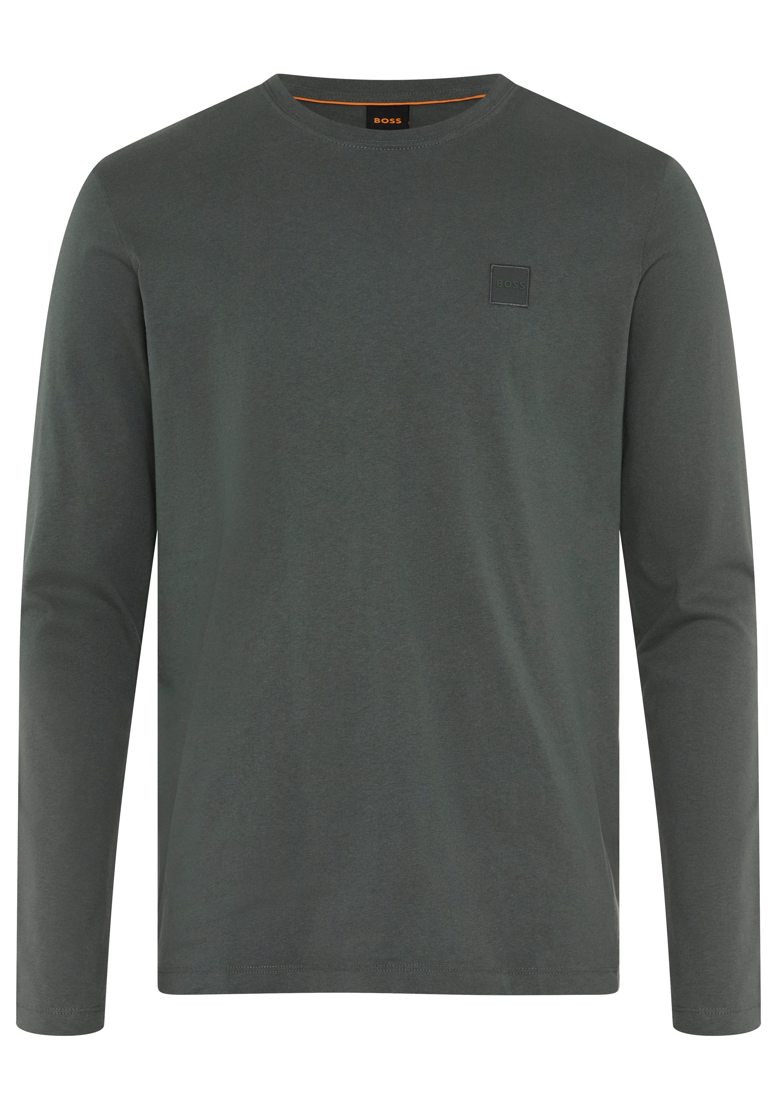 BOSS ORANGE Langarmshirt Tacks mit Markenlogo auf der Brust