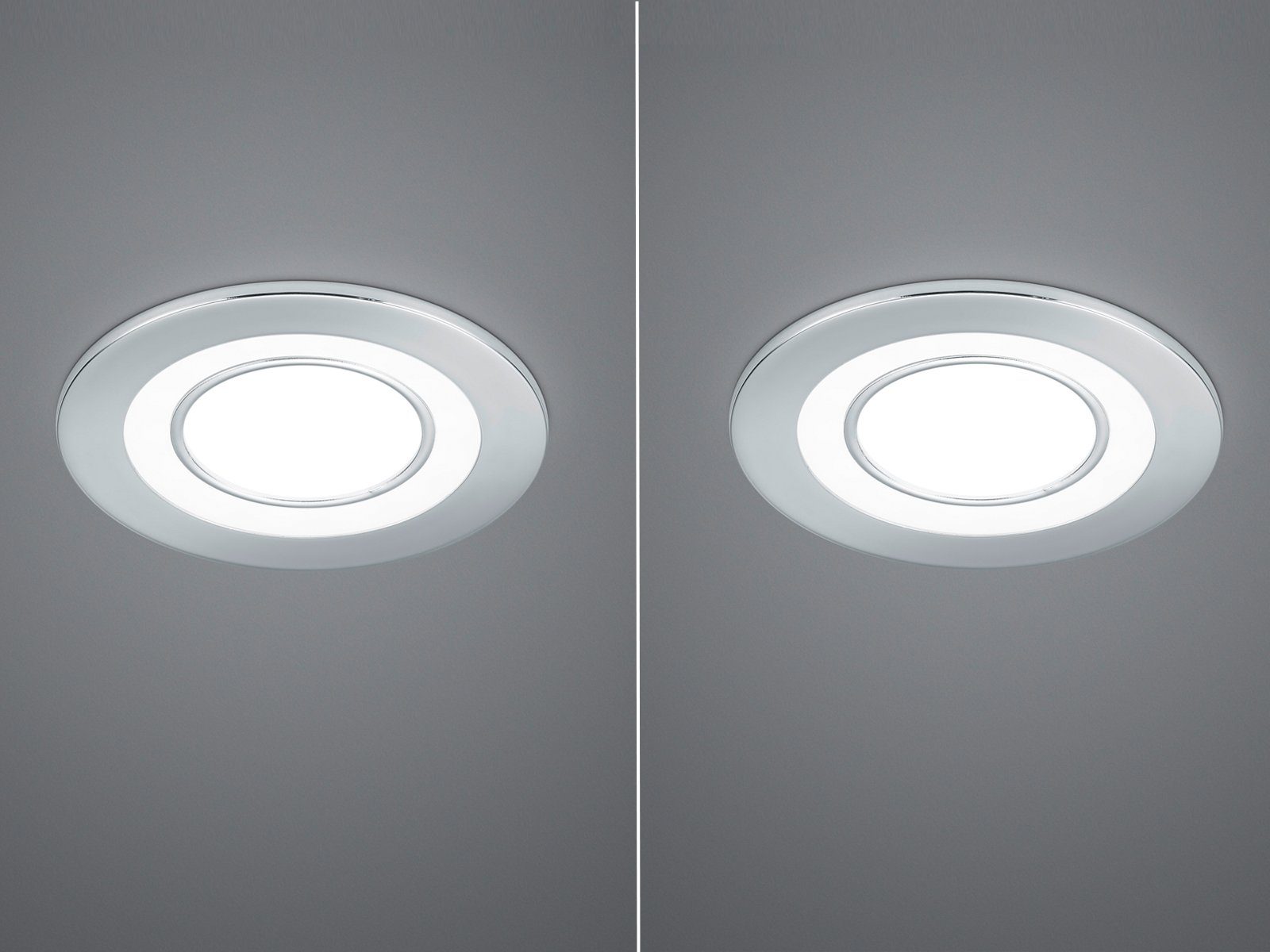 TRIO Leuchten LED Einbaustrahler, LED fest integriert, Warmweiß, 2er Set Deckeneinbauleuchten, Einbau Decken-spot Silber Decke, Ø8,2cm