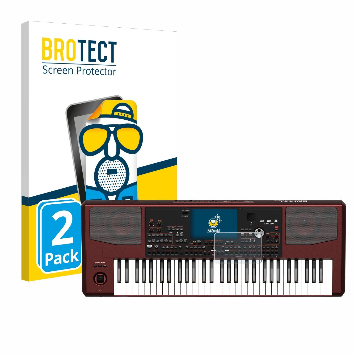 BROTECT Displayschutzfolie Schutzfolie für KORG Pa1000, 2 Stück, Displayschutz Schutz Folie Matt Entspiegelungsfolie