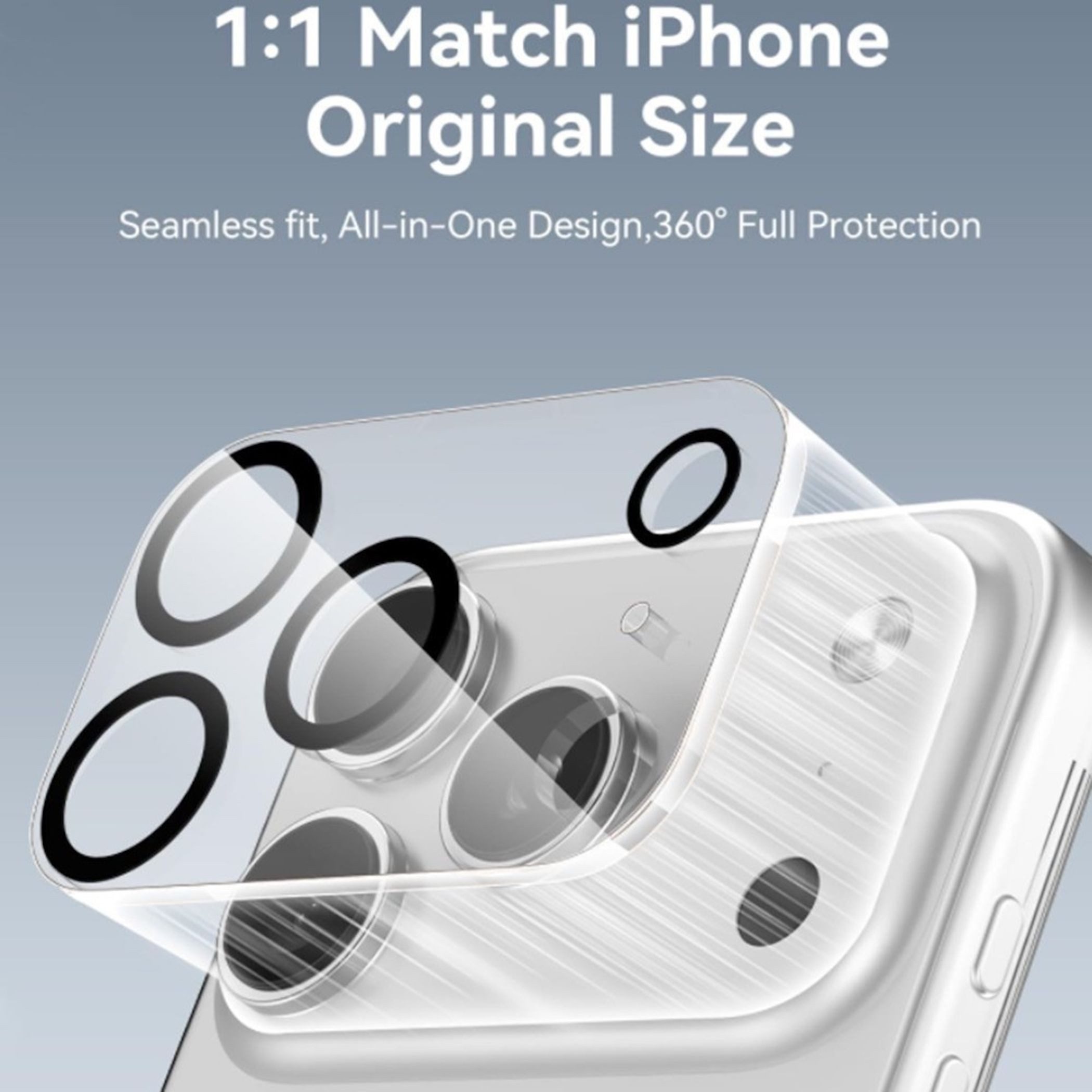 Wigento Kameraschutzglas Linsenschutz für Apple iPhone 18 Pro Max 9H Hartglas Komplettschutz für Apple iPhone 18 Pro Max, AR Reflexionstechnologie, Case Friendl – Bild 2 von 5