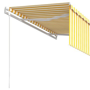 furnicato Markise Automatisch Einziehbar mit Volant 3x2,5 m Gelb und Weiß