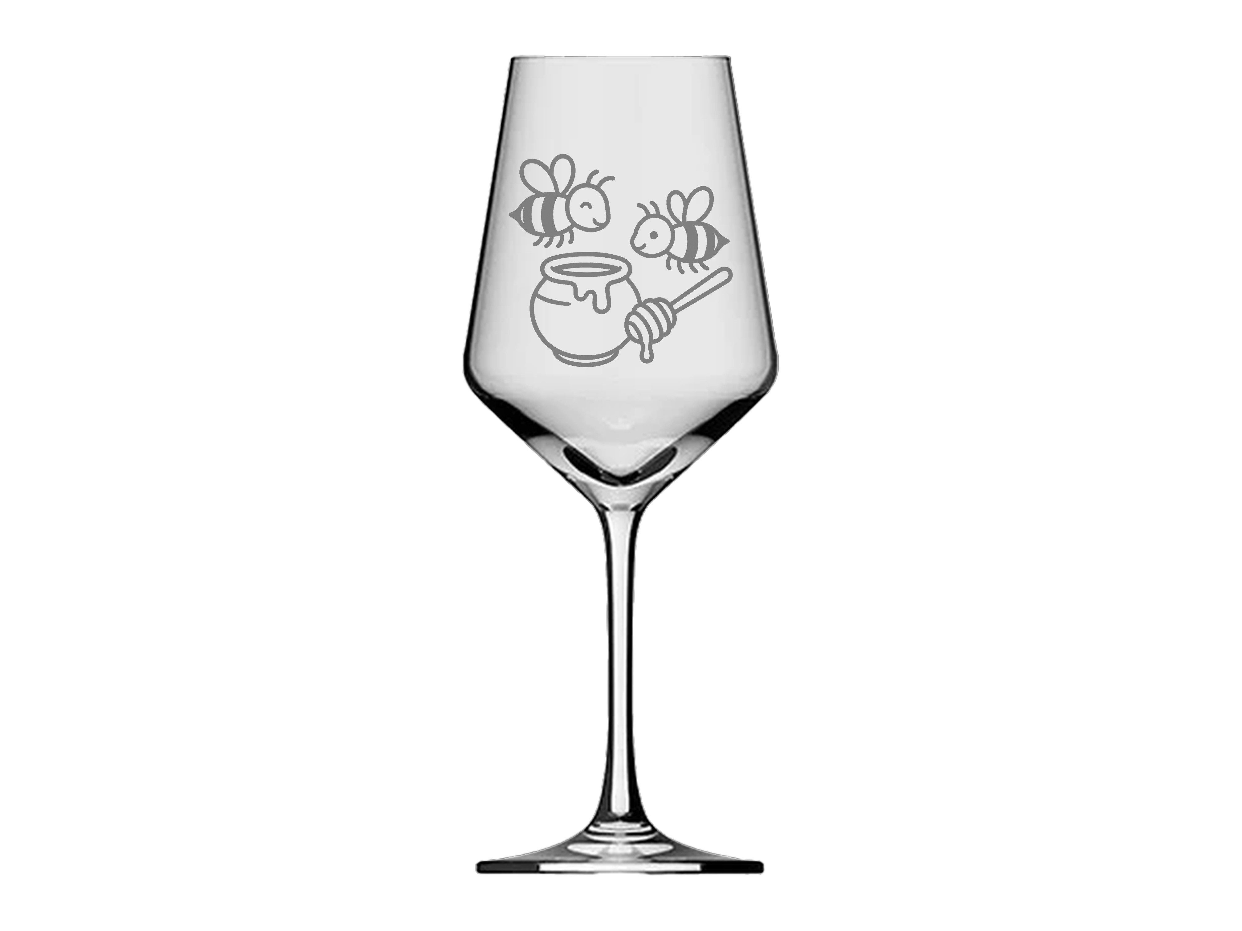 eXODA Weinglas Gravierte Honigbienen 350ml spülmaschinenfest für Weinliebhaber, 1-tlg., Glas, Atemberaubende Darstellung