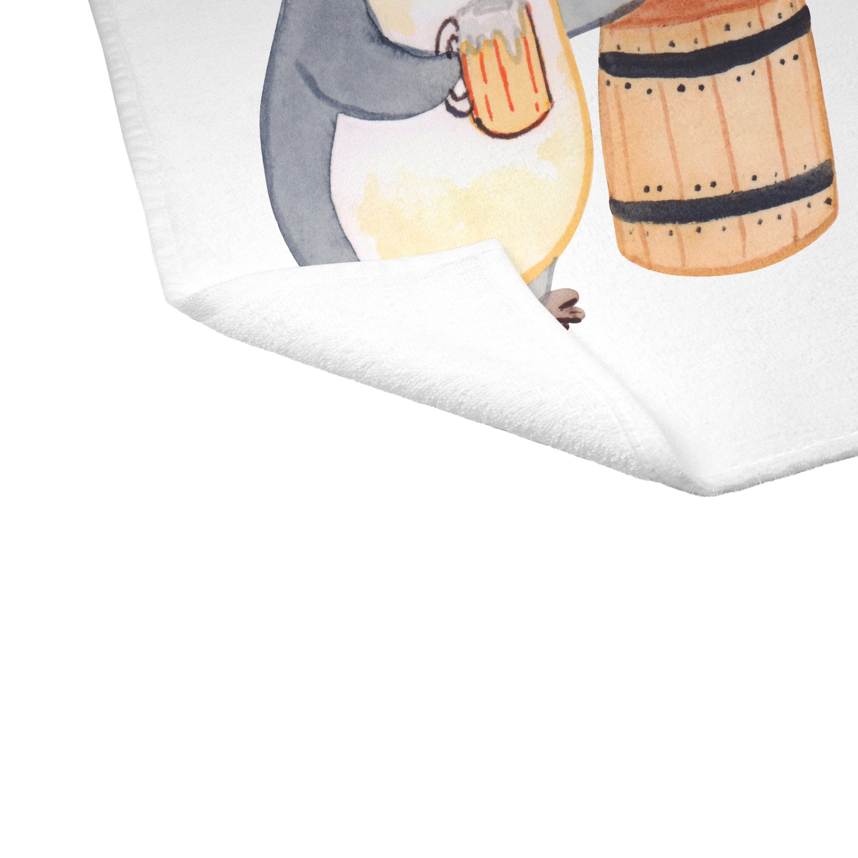 Mr. & Mrs. Panda Weiß Handtuch mit Geschenk, Arbeitskollege, Bierbrauerin Biergeschenk, (1-St) - - Herz