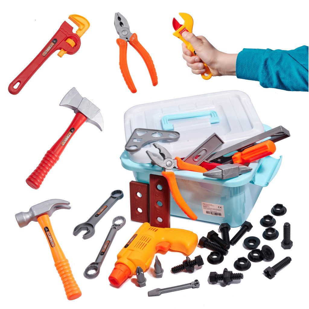 LA CUTE Kinder-Werkzeug-Set Kinder-Werkzeugset 48-teilig Handwerker-Spielze günstig online kaufen