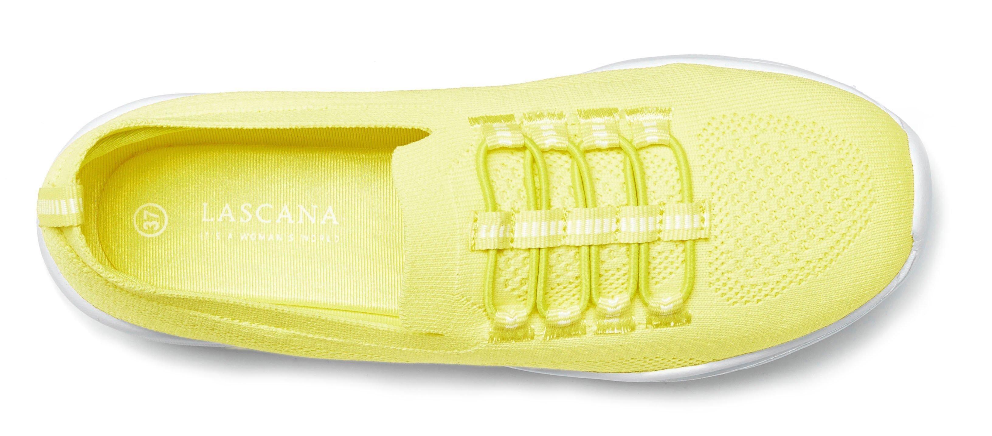 LASCANA Slipper, Halbschuh, Slip-On-Sneaker, Sneaker aus leichtem Textil-Material VEGAN