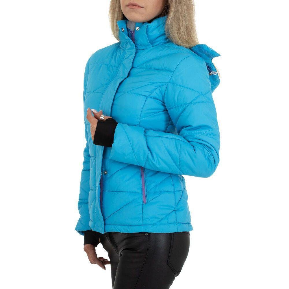 Damen Jacken Ital-Design Winterjacke Damen Freizeit Kapuze (abnehmbar) Gefüttert Winterjacke in Blau