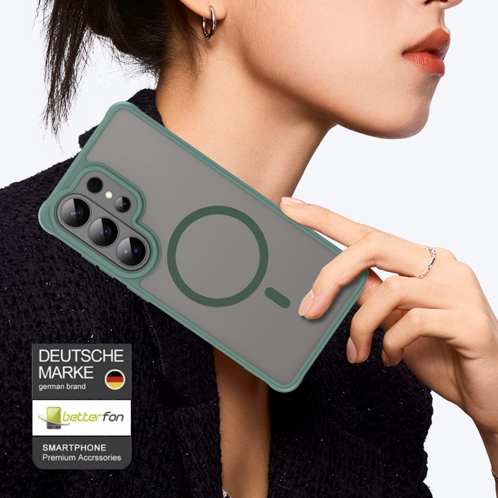 betterfon Handyhülle für Samsung Galaxy Serie Schutzhülle Magnet Case Hülle magnetisch, Magnetisches Laden, mattes Design, kratzfest & stoßfest verarbeitet